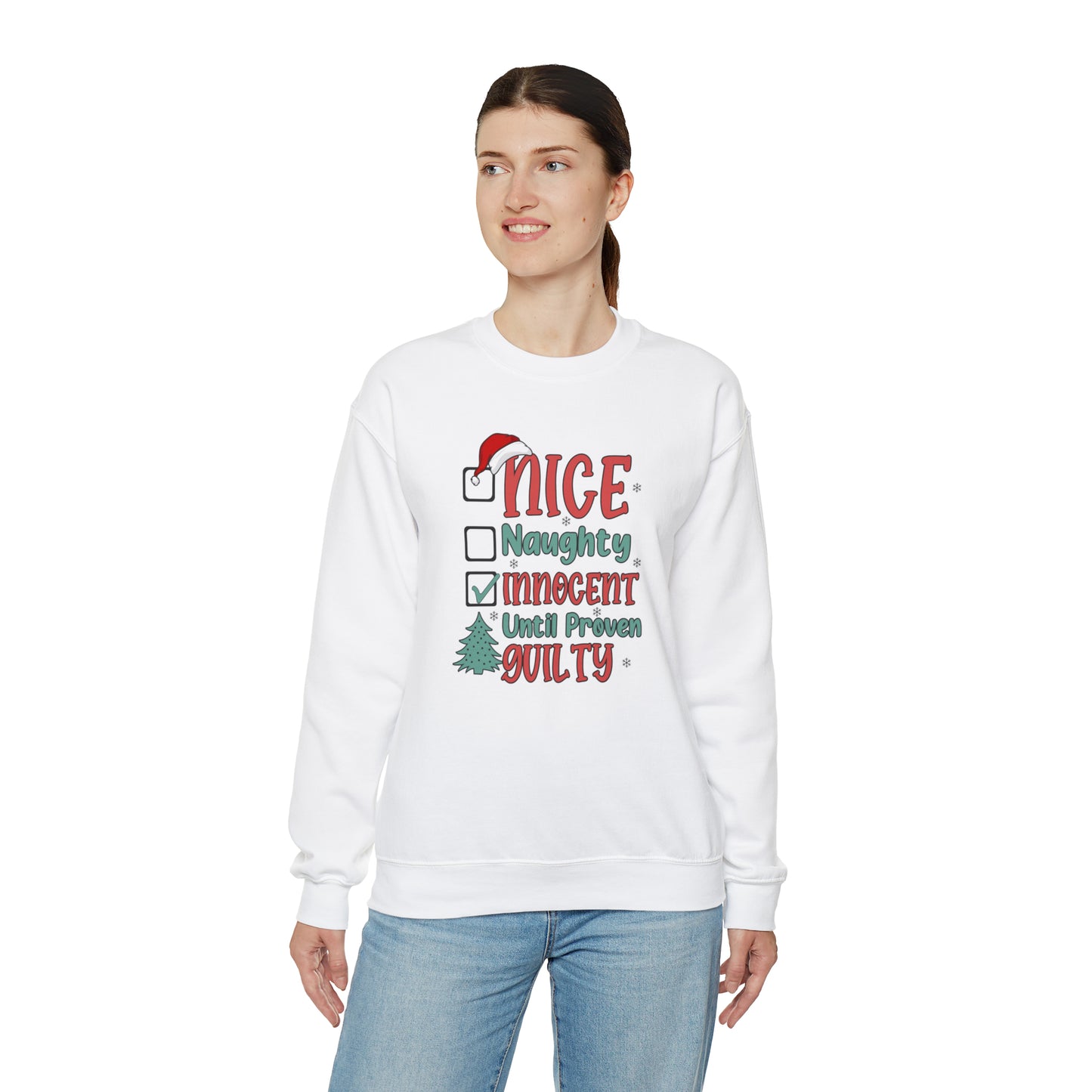 Innocent Until Proven Guilty Christmas Heavy Blend™ Crewneck Sweatshirt