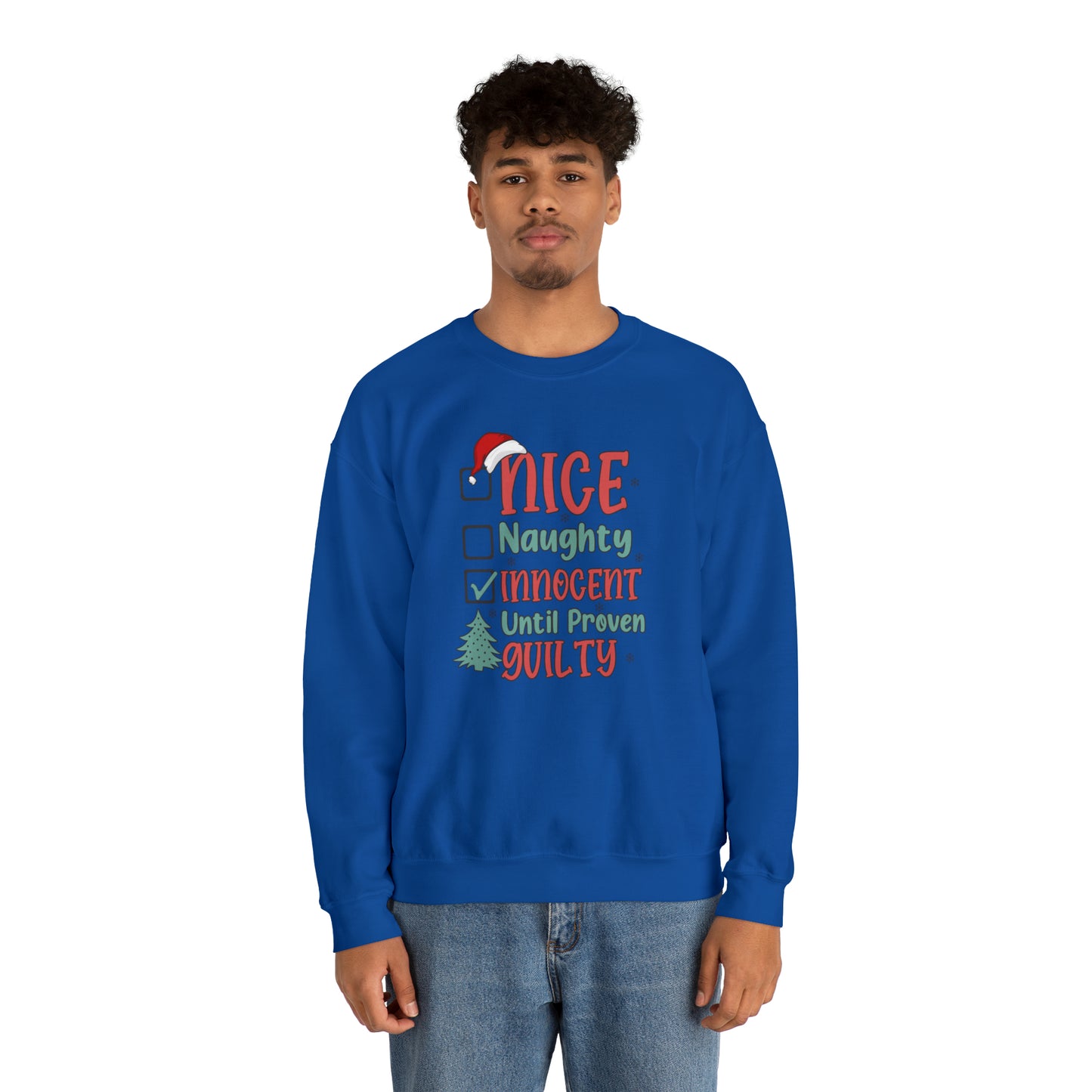 Innocent Until Proven Guilty Christmas Heavy Blend™ Crewneck Sweatshirt
