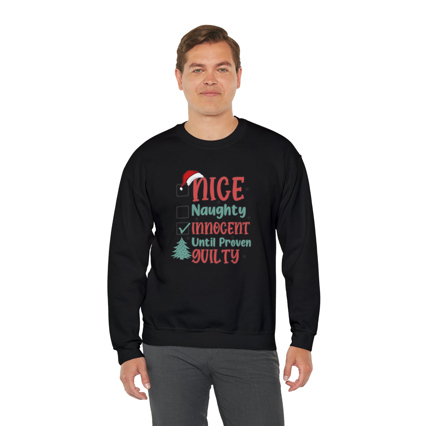 Innocent Until Proven Guilty Christmas Heavy Blend™ Crewneck Sweatshirt