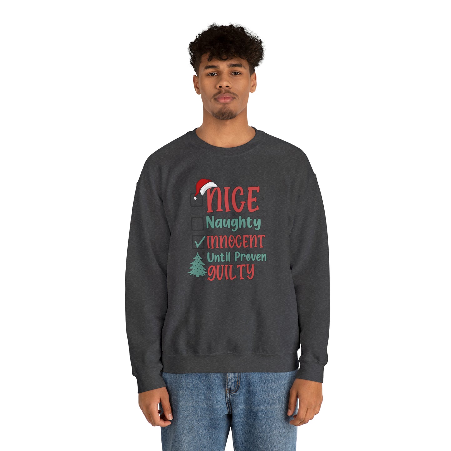 Innocent Until Proven Guilty Christmas Heavy Blend™ Crewneck Sweatshirt