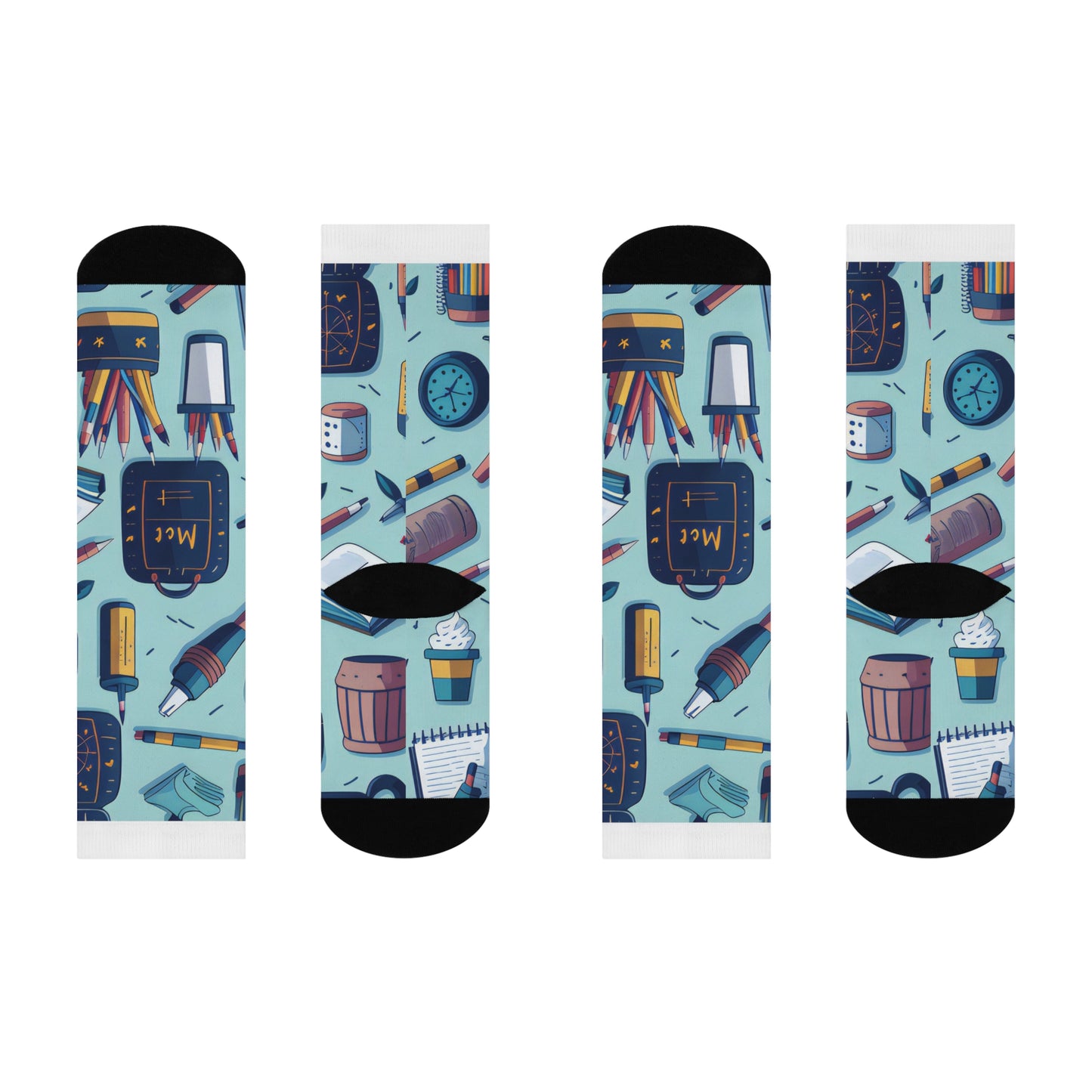 School Supply Cushioned Crew Socks