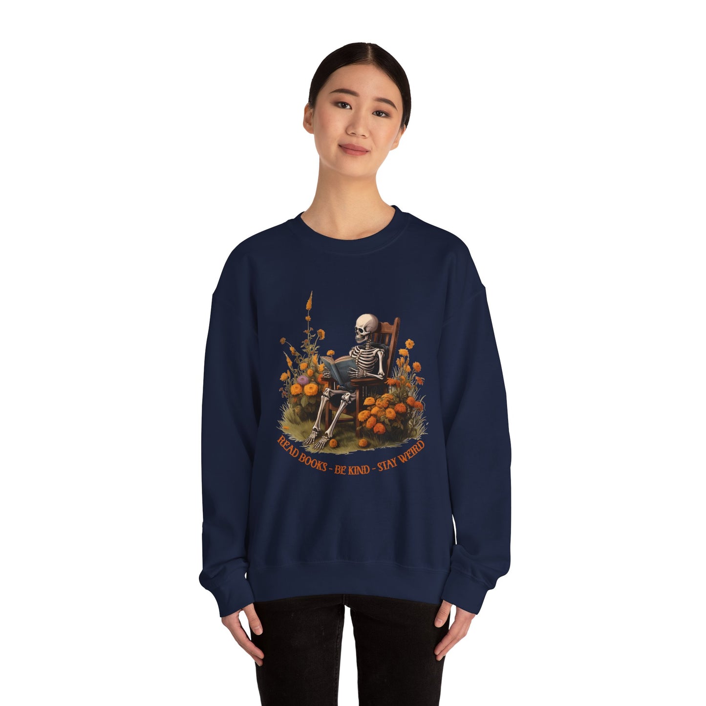 Read Books Be Kind Stay Weird Heavy Blend™ Crewneck Sweatshirt