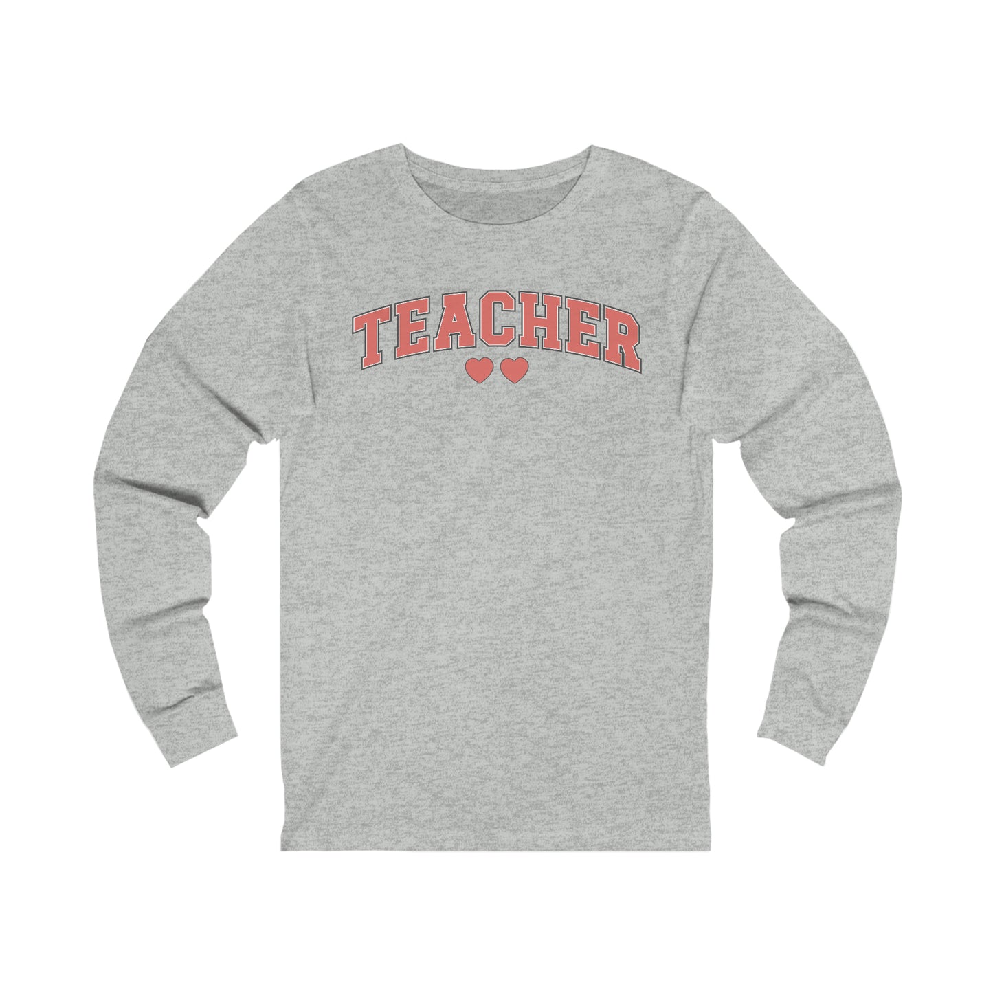 Teacher Hearts Jersey Long Sleeve Tee