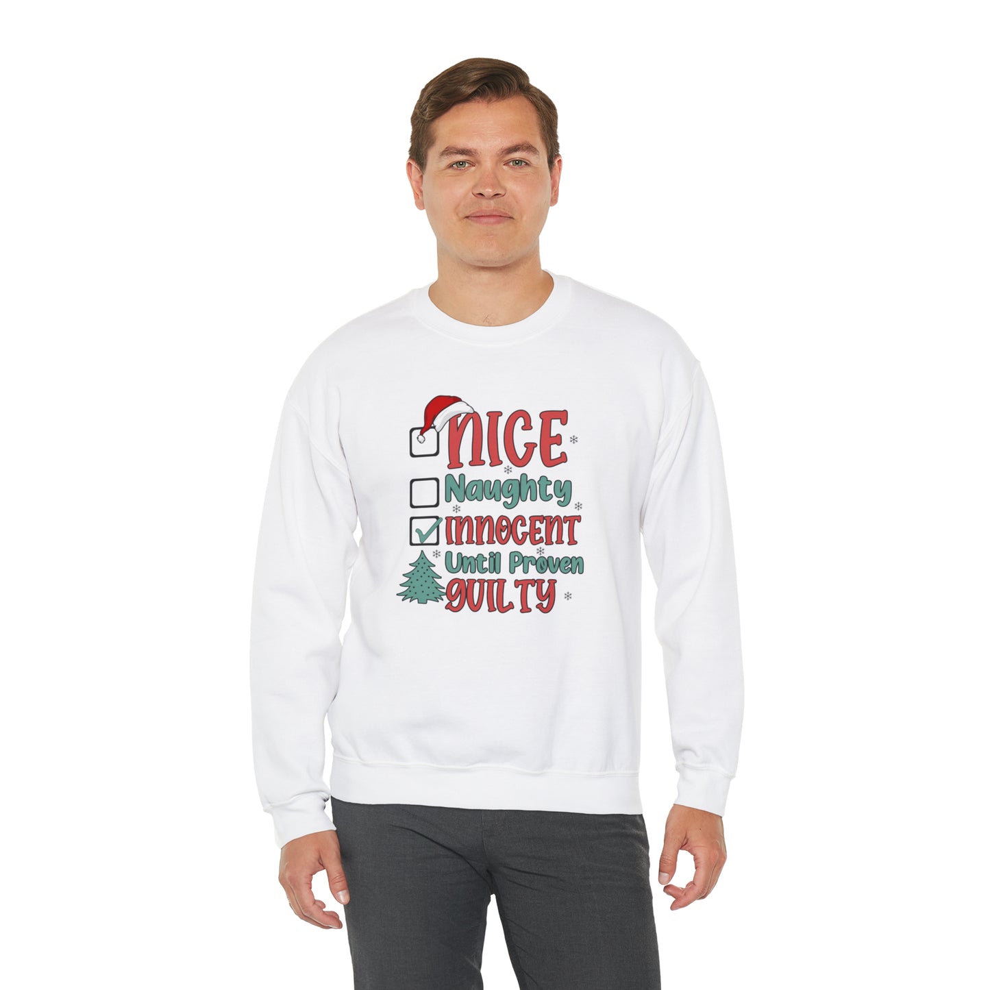 Innocent Until Proven Guilty Christmas Heavy Blend™ Crewneck Sweatshirt