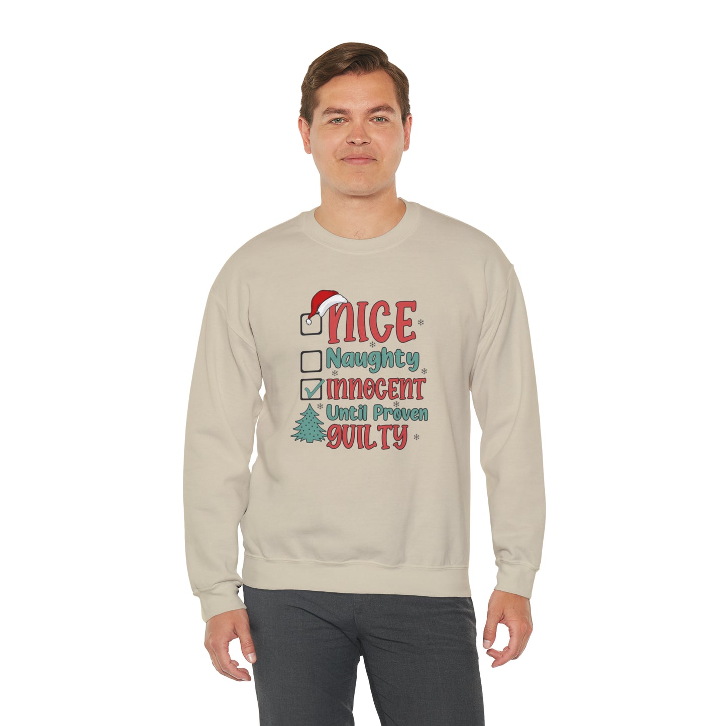Innocent Until Proven Guilty Christmas Heavy Blend™ Crewneck Sweatshirt