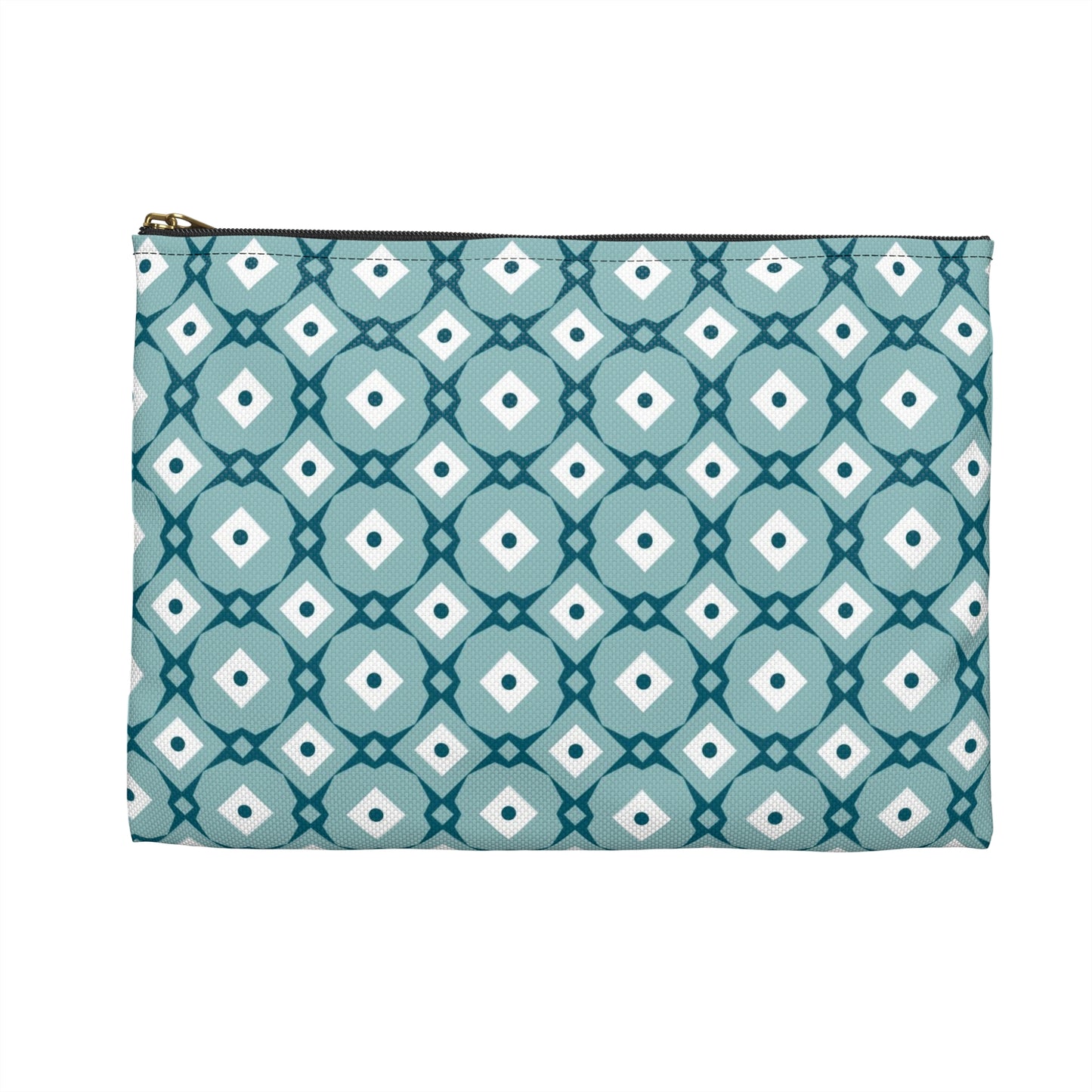 Teal Geometric Accessory Pouch