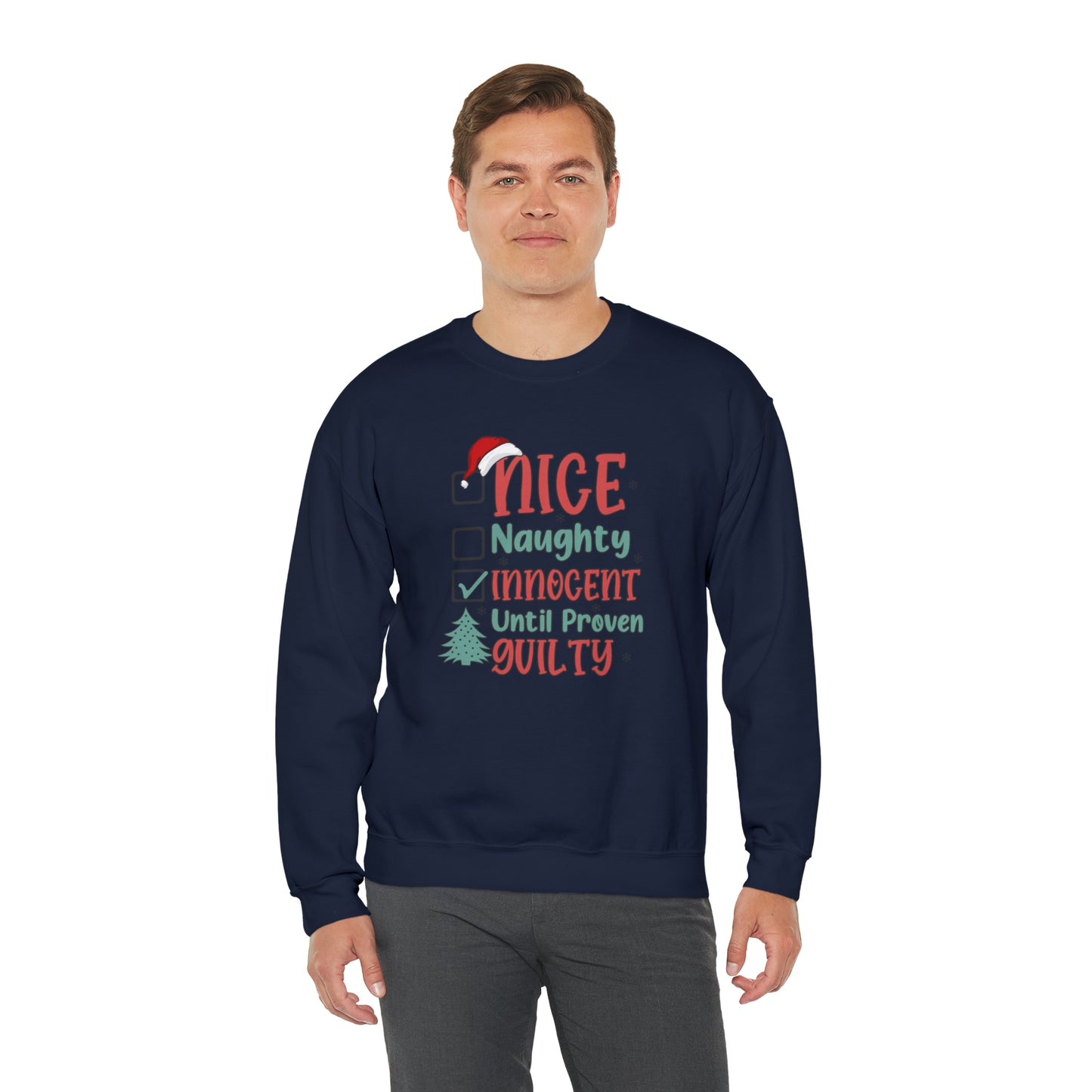 Innocent Until Proven Guilty Christmas Heavy Blend™ Crewneck Sweatshirt