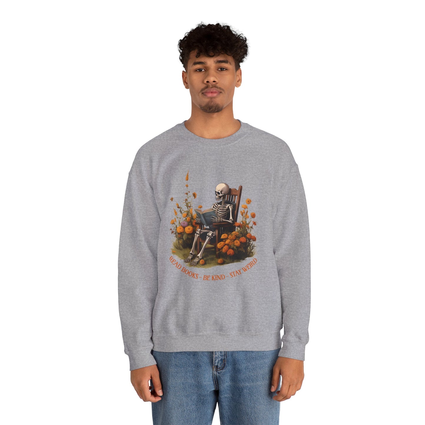 Read Books Be Kind Stay Weird Heavy Blend™ Crewneck Sweatshirt