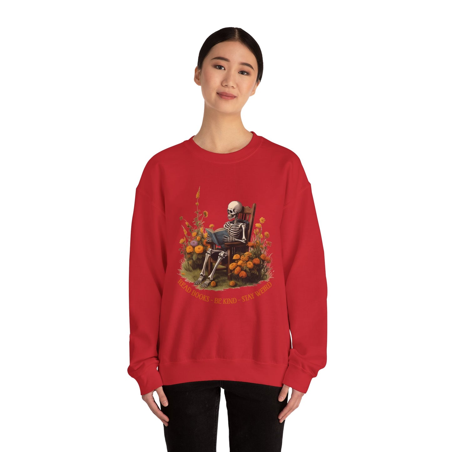 Read Books Be Kind Stay Weird Heavy Blend™ Crewneck Sweatshirt