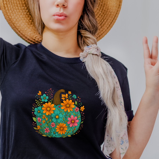Floral Pumpkin T-Shirt