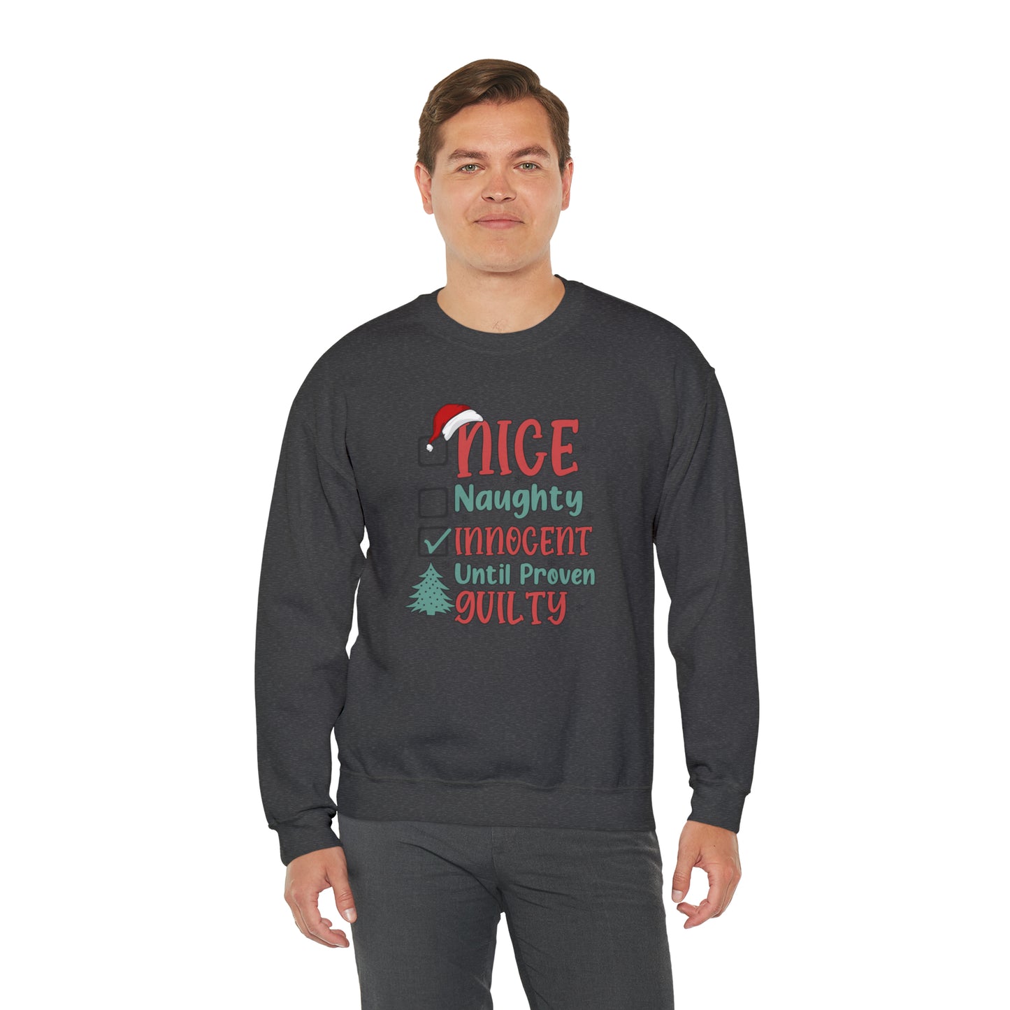 Innocent Until Proven Guilty Christmas Heavy Blend™ Crewneck Sweatshirt