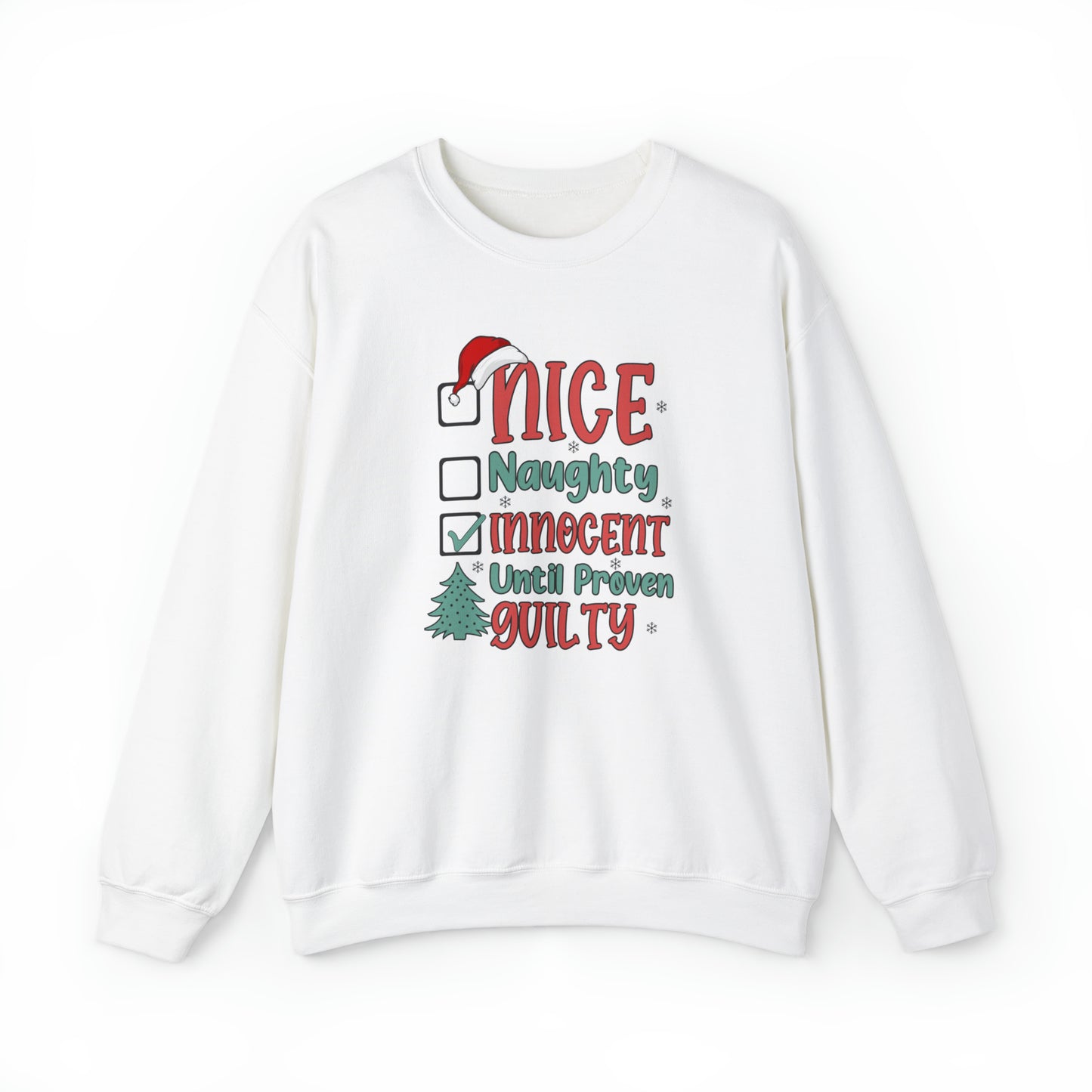 Innocent Until Proven Guilty Christmas Heavy Blend™ Crewneck Sweatshirt