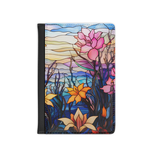Stained Glass Flowers Passport Cover