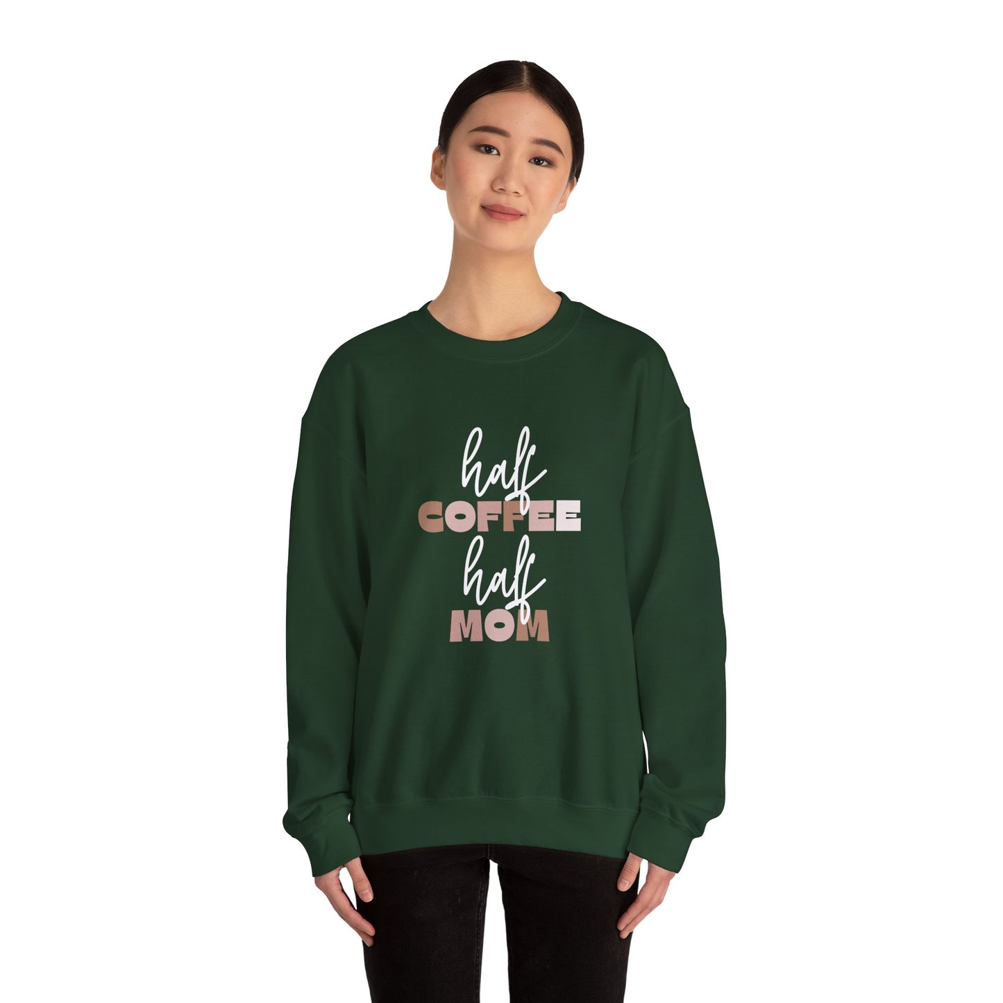 Half Coffee Half Mom Heavy Blend™ Crewneck Sweatshirt