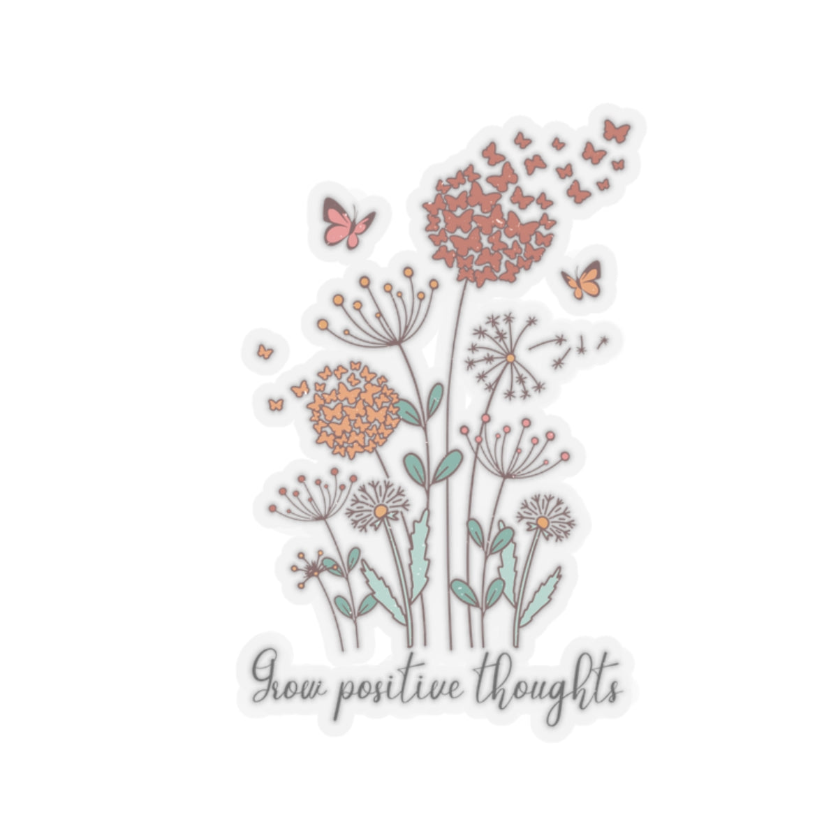 Grow Positive Thoughts Kiss-Cut Sticker