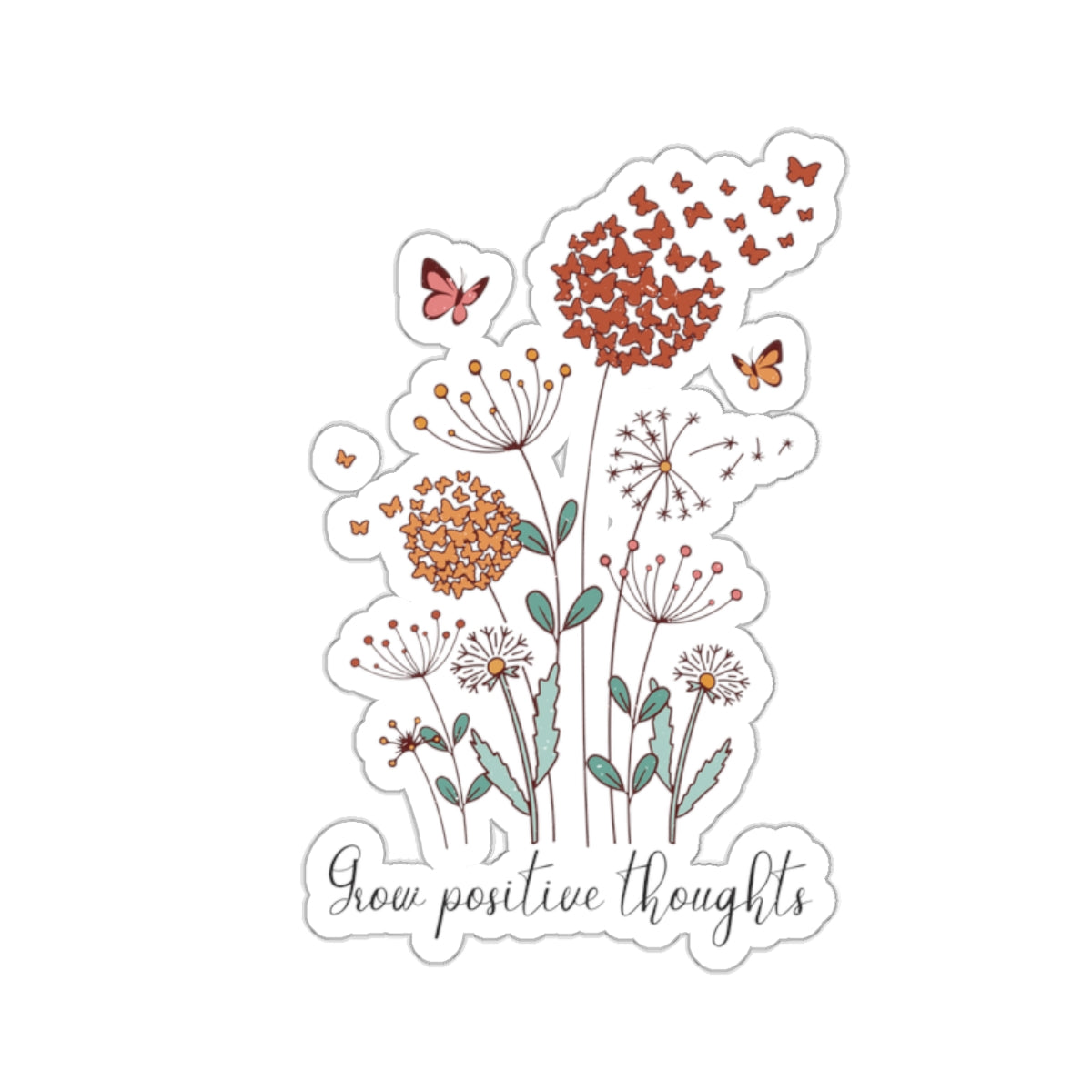 Grow Positive Thoughts Kiss-Cut Sticker