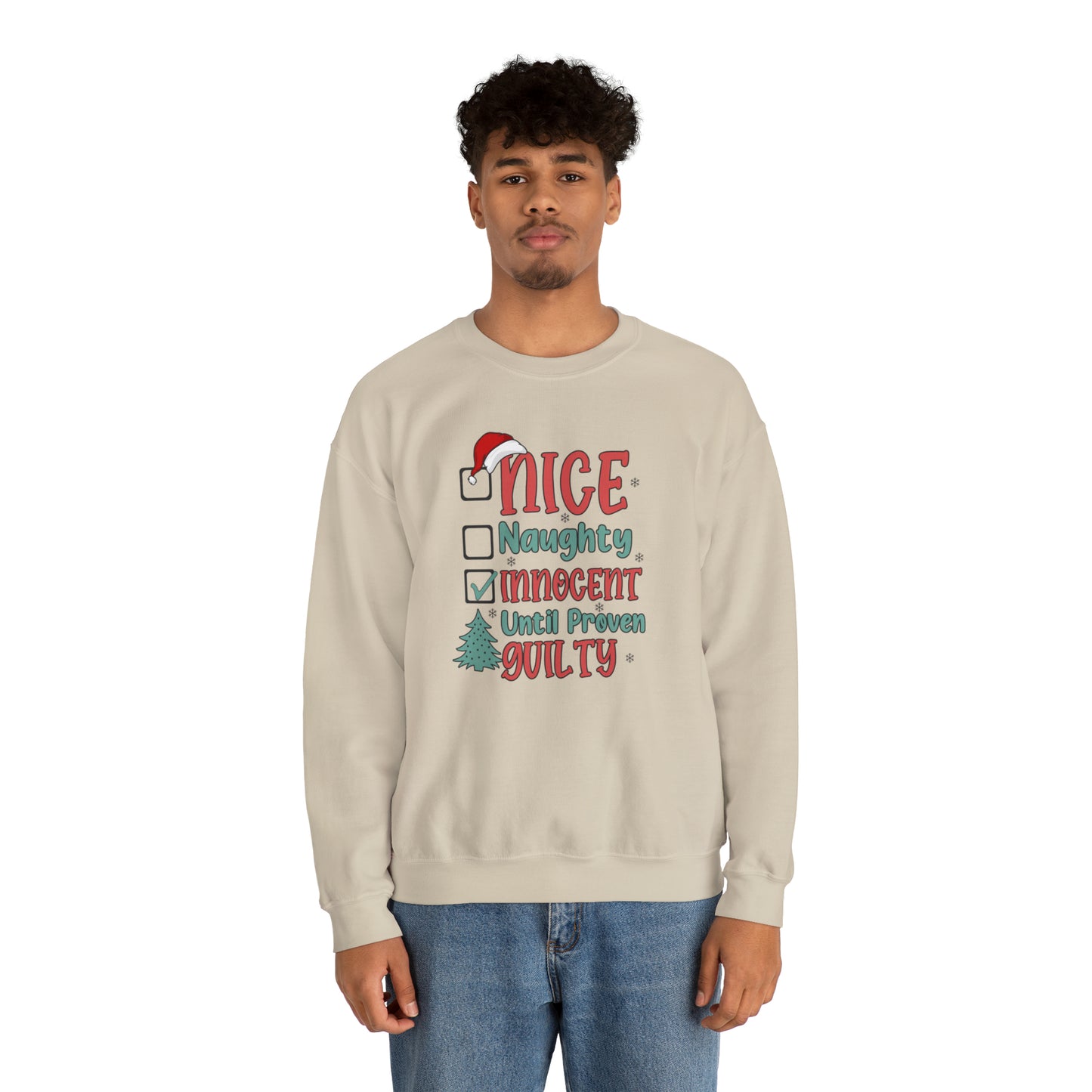 Innocent Until Proven Guilty Christmas Heavy Blend™ Crewneck Sweatshirt