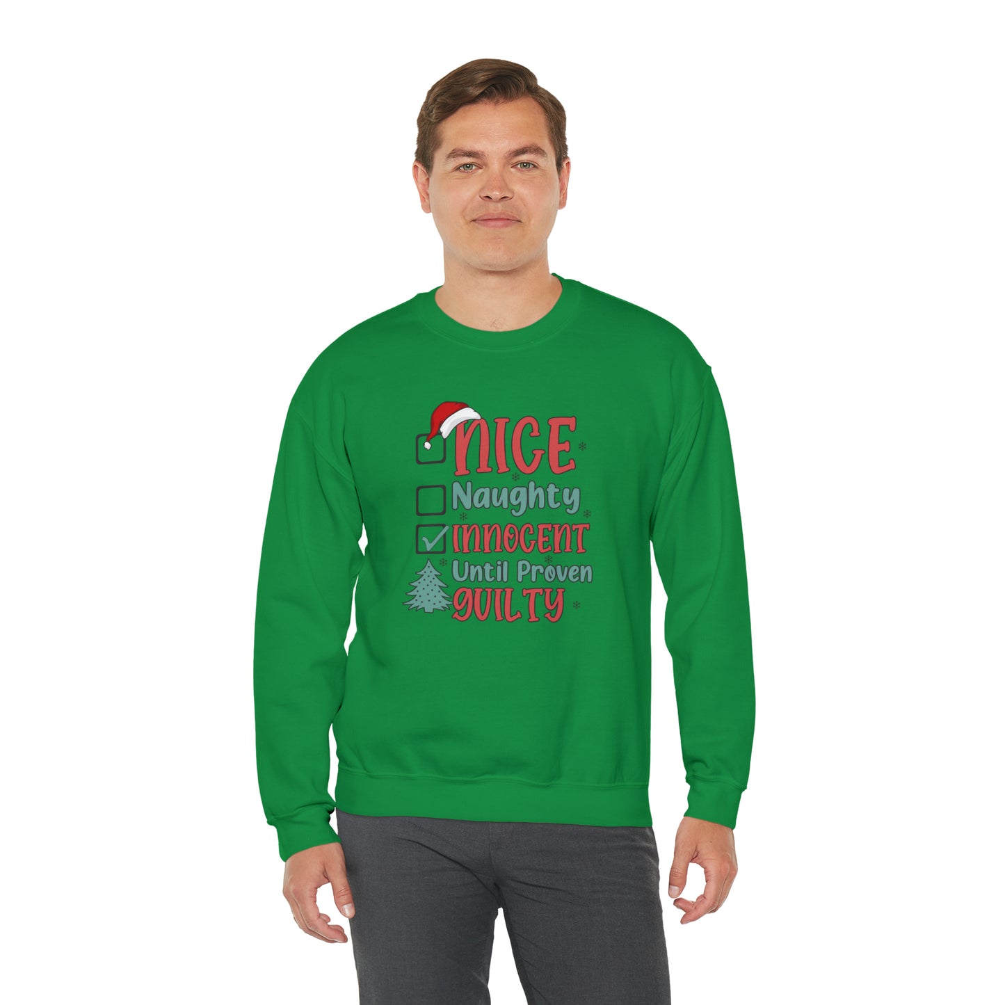 Innocent Until Proven Guilty Christmas Heavy Blend™ Crewneck Sweatshirt