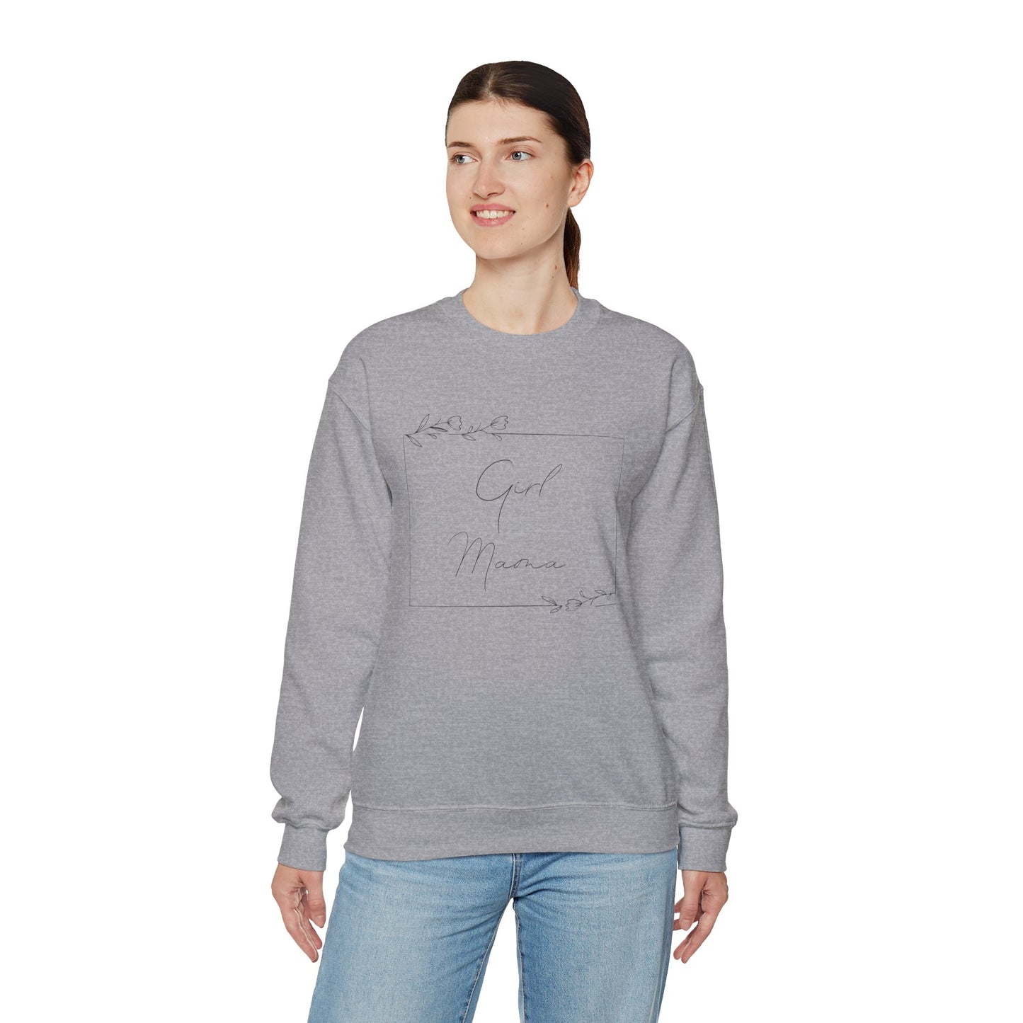 Floral Girl Mama Heavy Blend™ Crewneck Sweatshirt