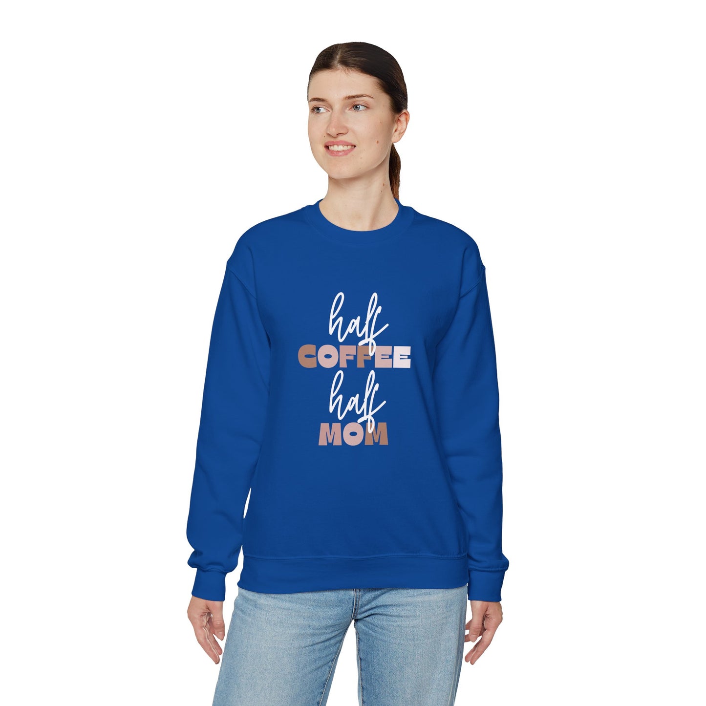 Half Coffee Half Mom Heavy Blend™ Crewneck Sweatshirt