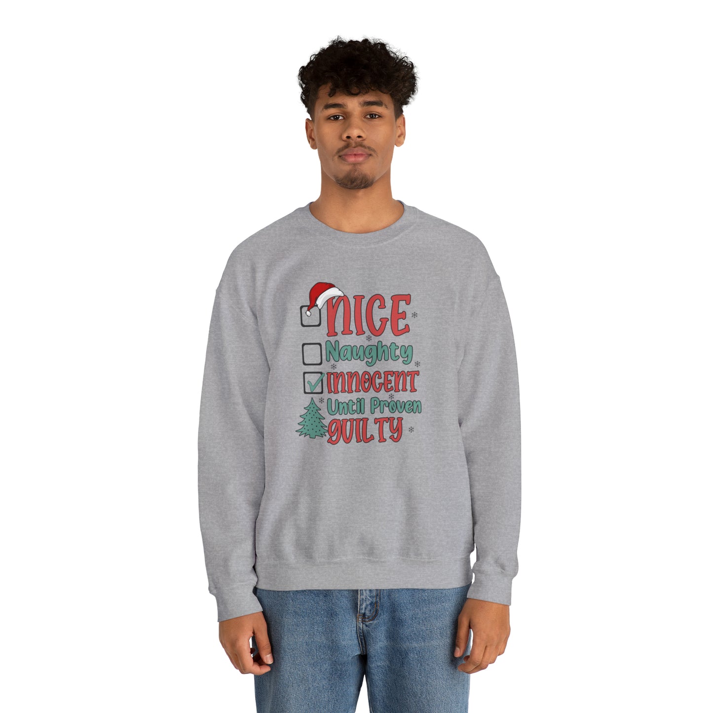 Innocent Until Proven Guilty Christmas Heavy Blend™ Crewneck Sweatshirt