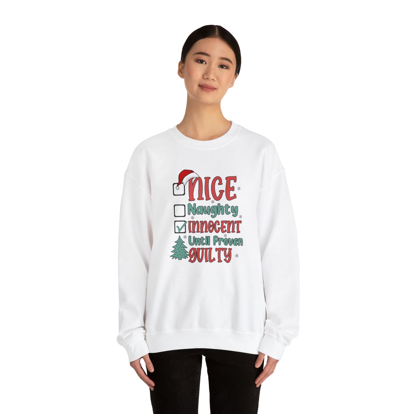 Innocent Until Proven Guilty Christmas Heavy Blend™ Crewneck Sweatshirt