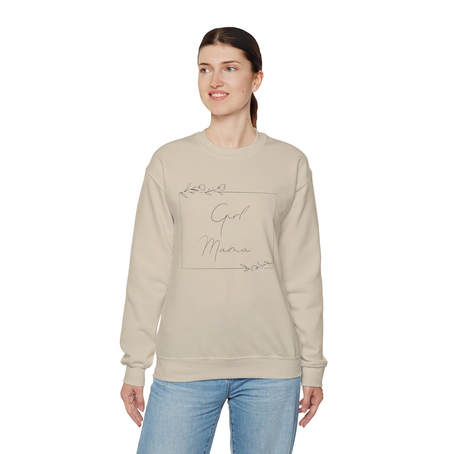 Floral Girl Mama Heavy Blend™ Crewneck Sweatshirt