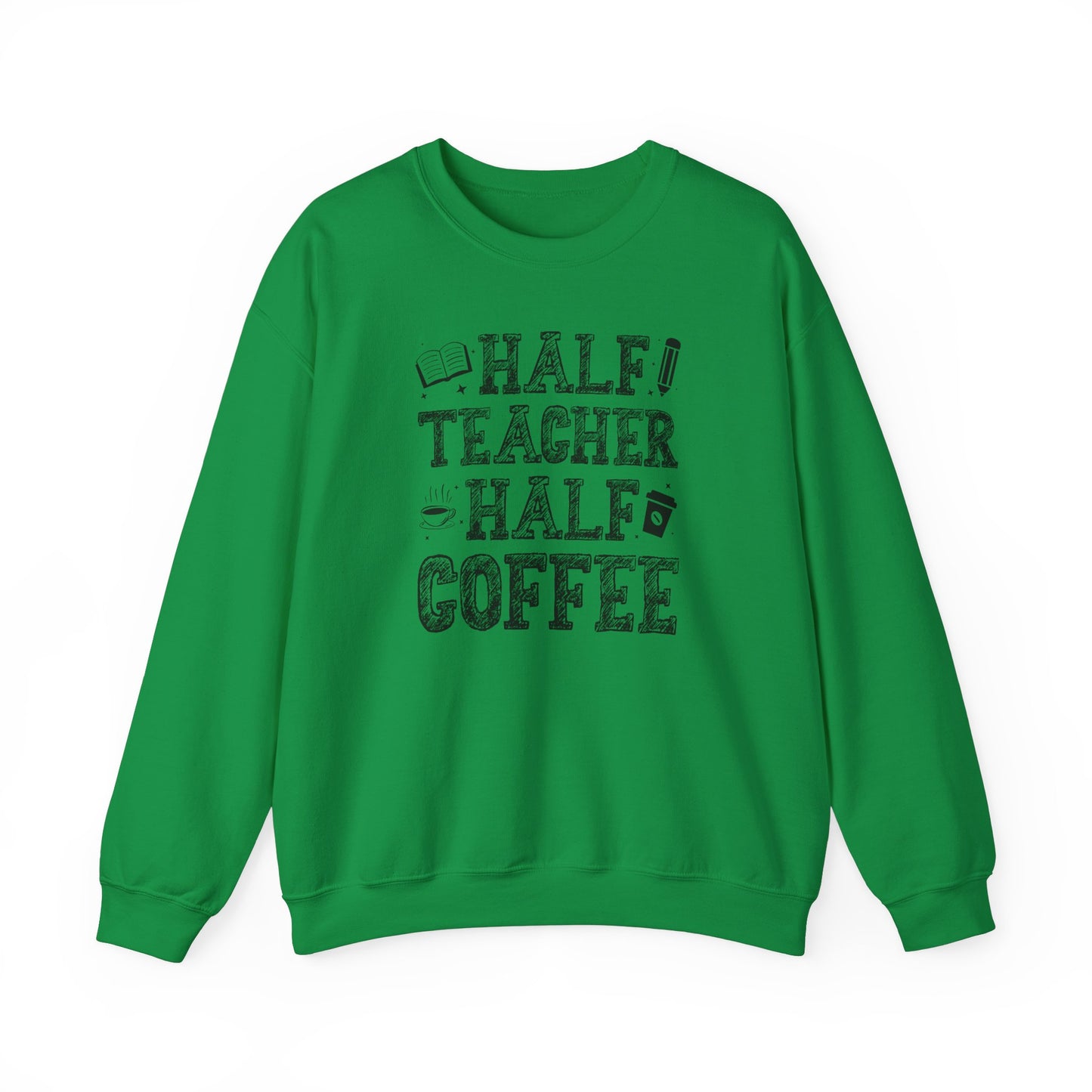 Half Coffee Half Teacher Heavy Blend™ Crewneck Sweatshirt
