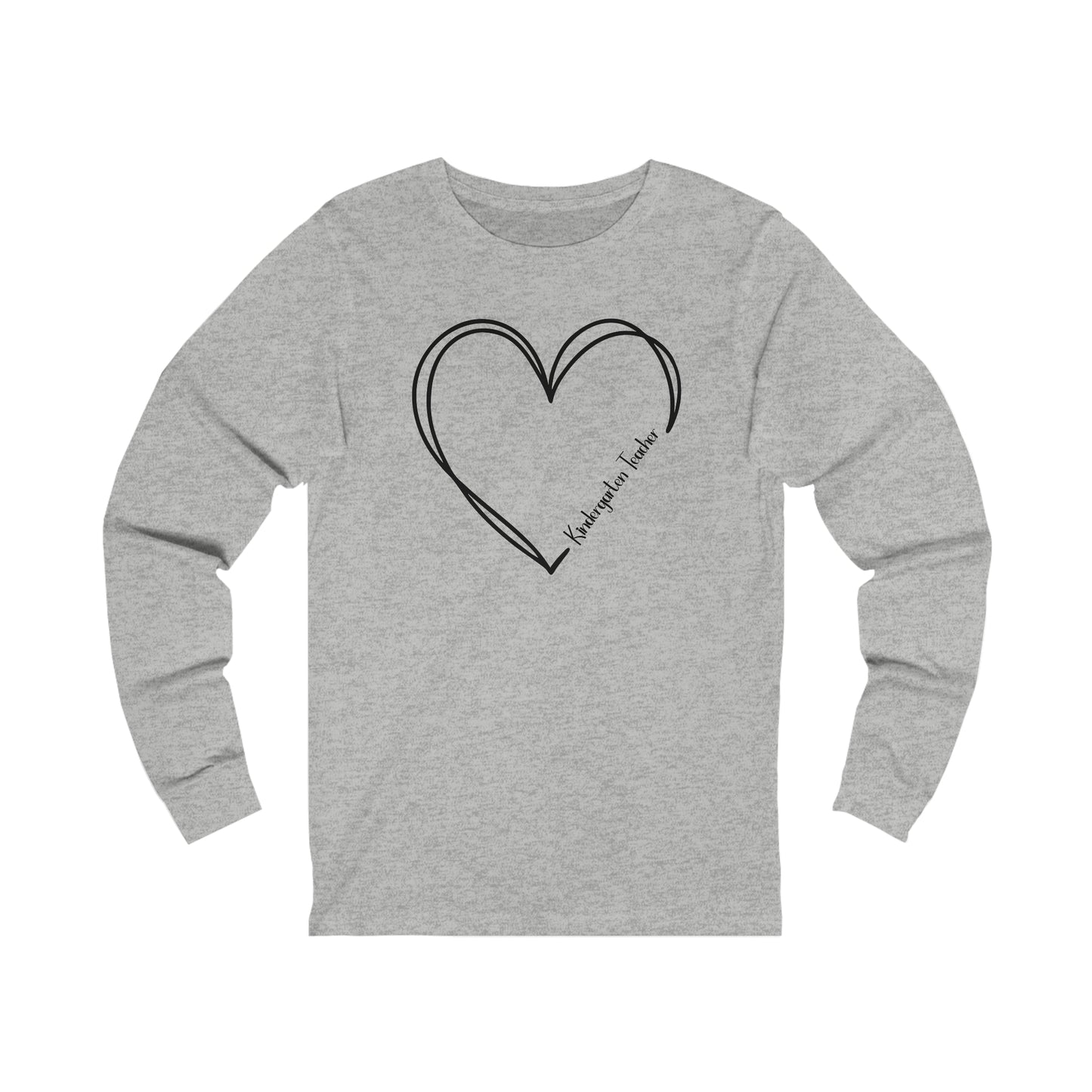 Heart Kindergarten Teacher Jersey Long Sleeve Tee