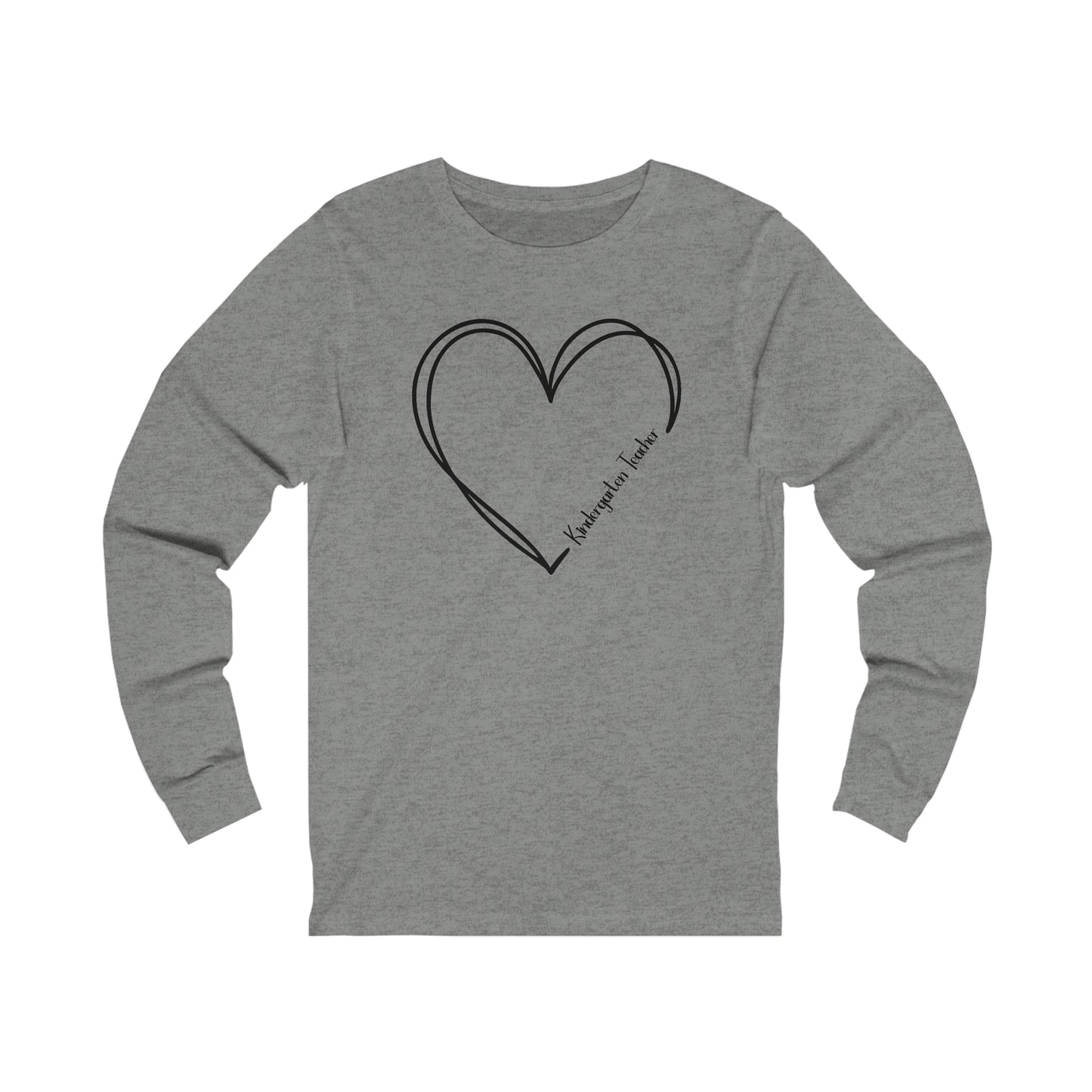 Heart Kindergarten Teacher Jersey Long Sleeve Tee