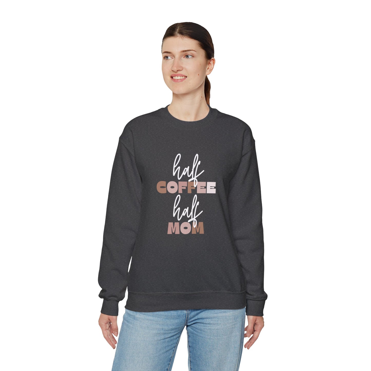 Half Coffee Half Mom Heavy Blend™ Crewneck Sweatshirt