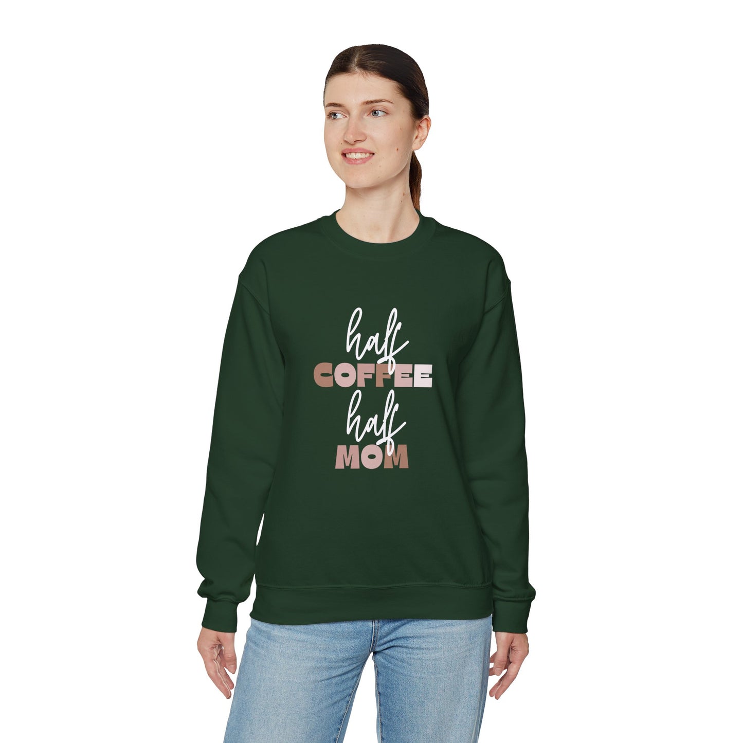 Half Coffee Half Mom Heavy Blend™ Crewneck Sweatshirt