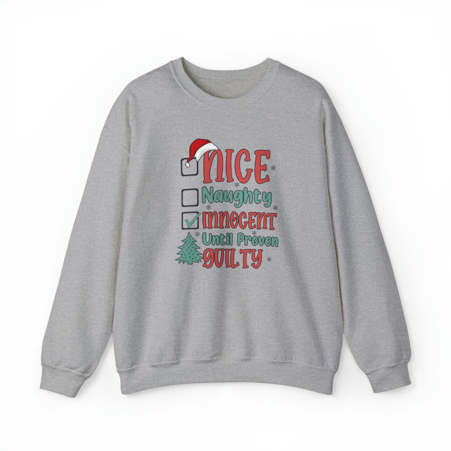 Innocent Until Proven Guilty Christmas Heavy Blend™ Crewneck Sweatshirt