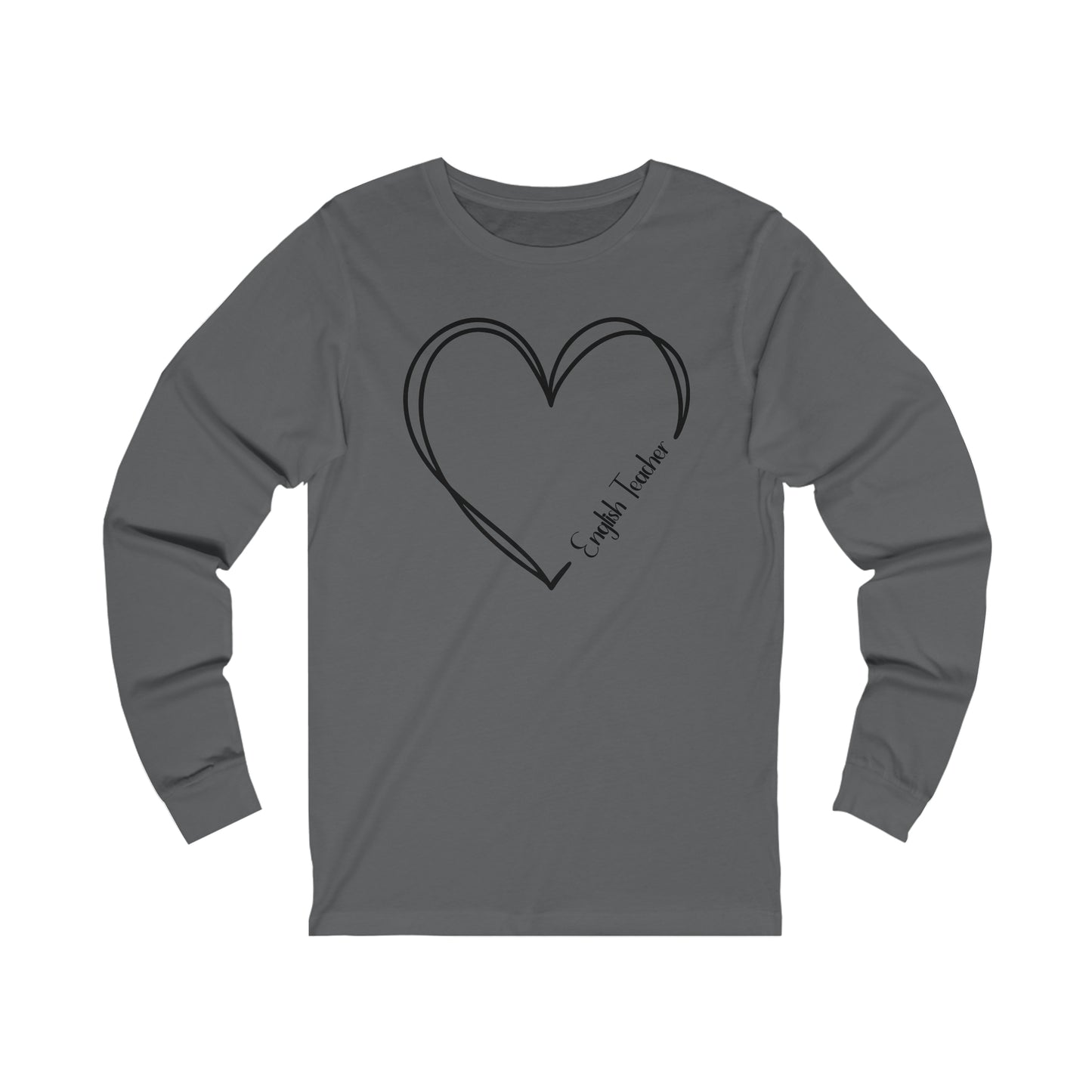 Heart English Teacher Jersey Long Sleeve Tee