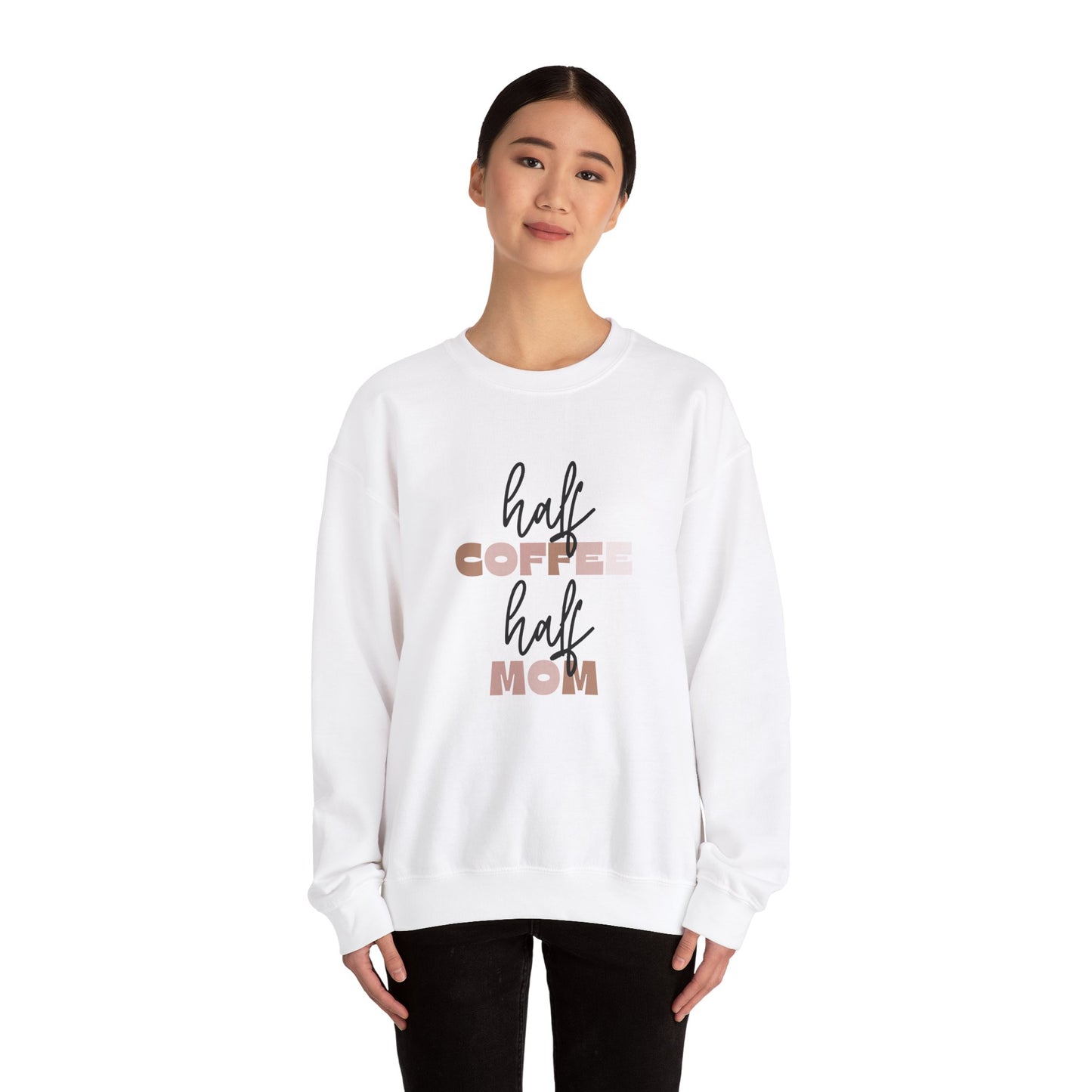 Half Coffee Half Mom Heavy Blend™ Crewneck Sweatshirt