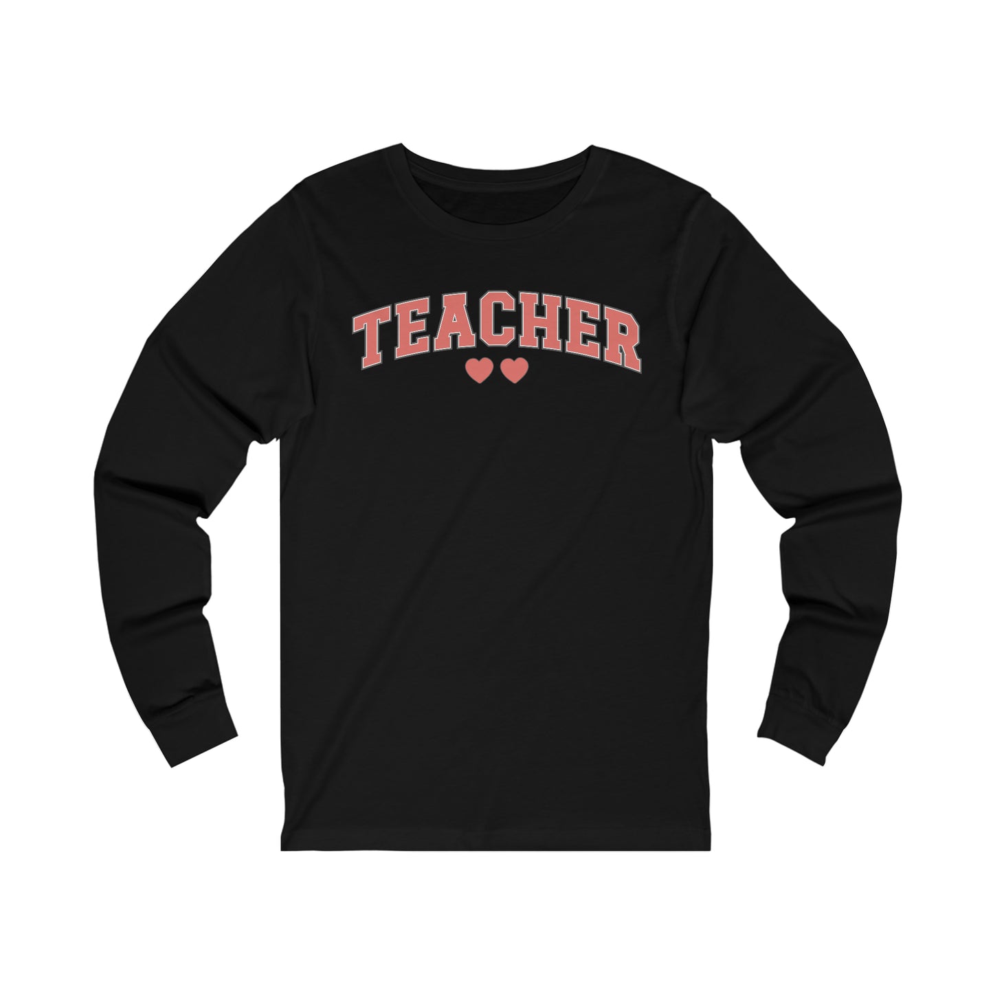 Teacher Hearts Jersey Long Sleeve Tee