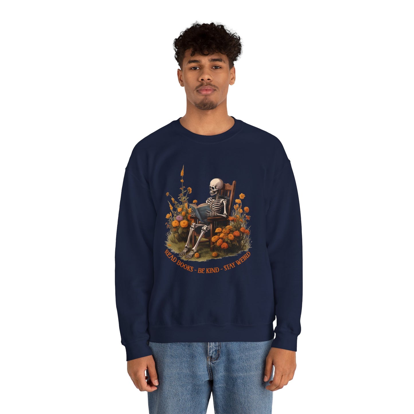 Read Books Be Kind Stay Weird Heavy Blend™ Crewneck Sweatshirt