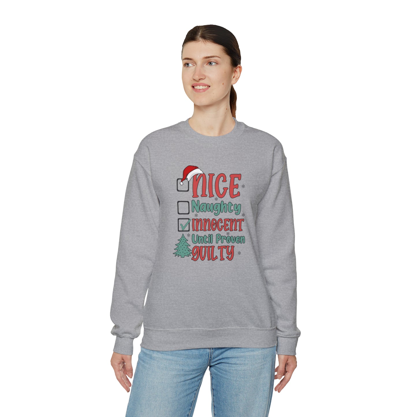 Innocent Until Proven Guilty Christmas Heavy Blend™ Crewneck Sweatshirt