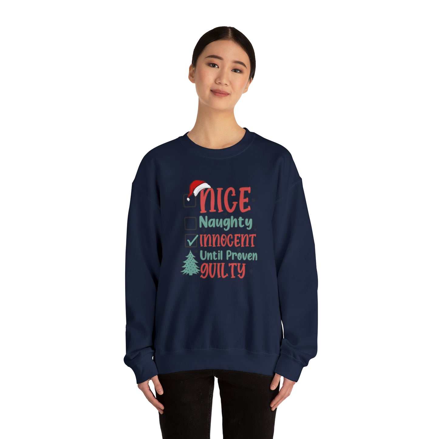 Innocent Until Proven Guilty Christmas Heavy Blend™ Crewneck Sweatshirt