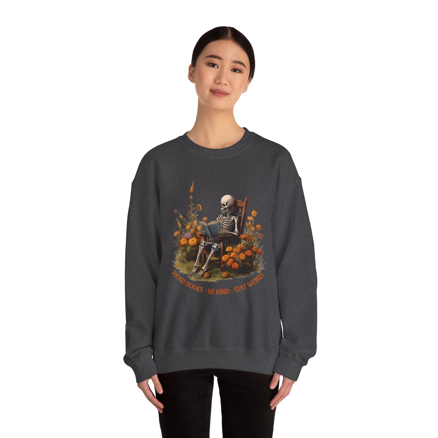 Read Books Be Kind Stay Weird Heavy Blend™ Crewneck Sweatshirt