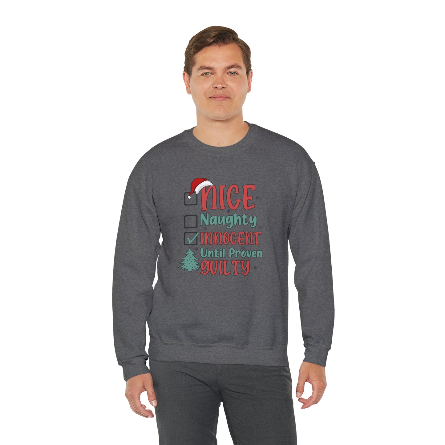 Innocent Until Proven Guilty Christmas Heavy Blend™ Crewneck Sweatshirt