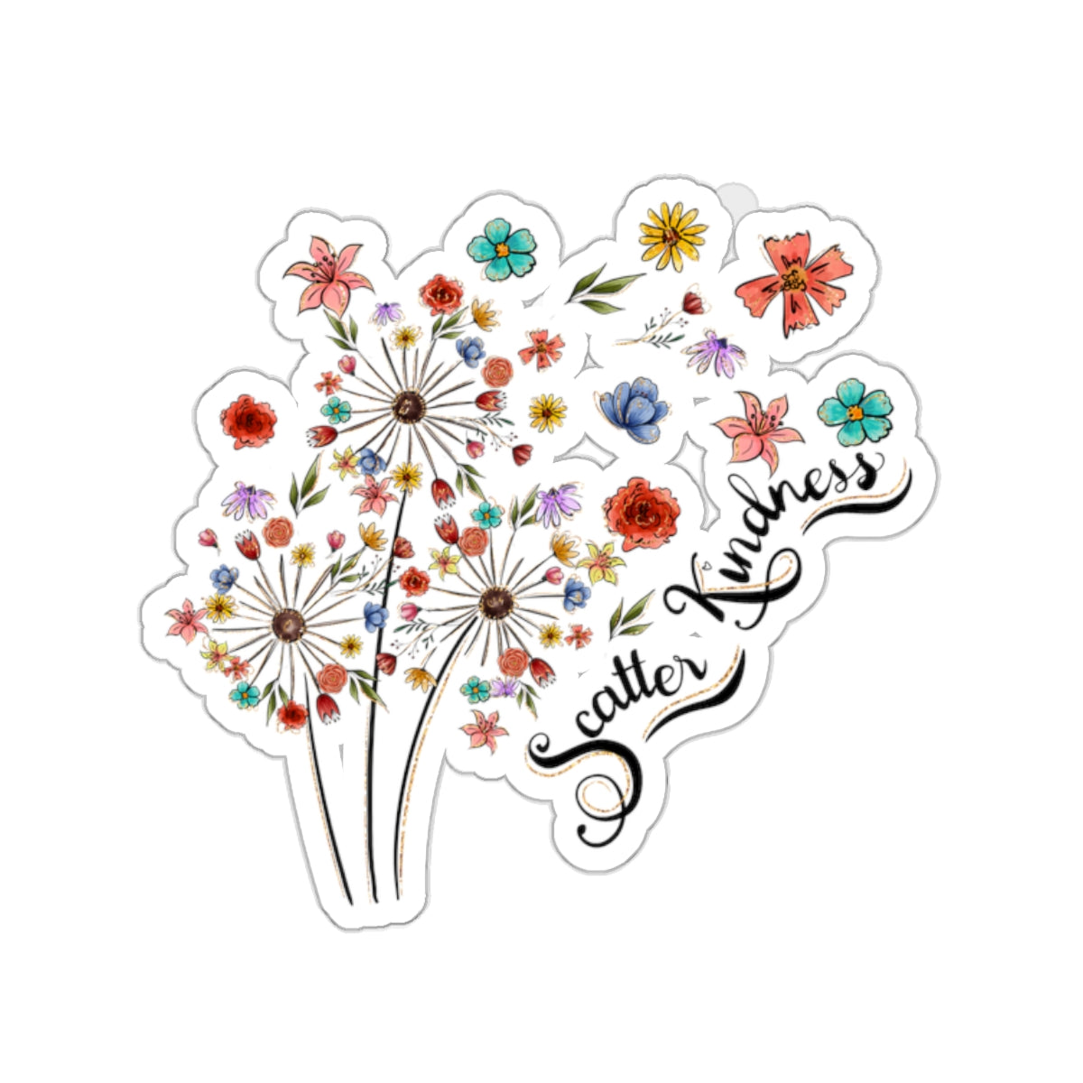 Scatter Kindness Dandelion Kiss-Cut Sticker