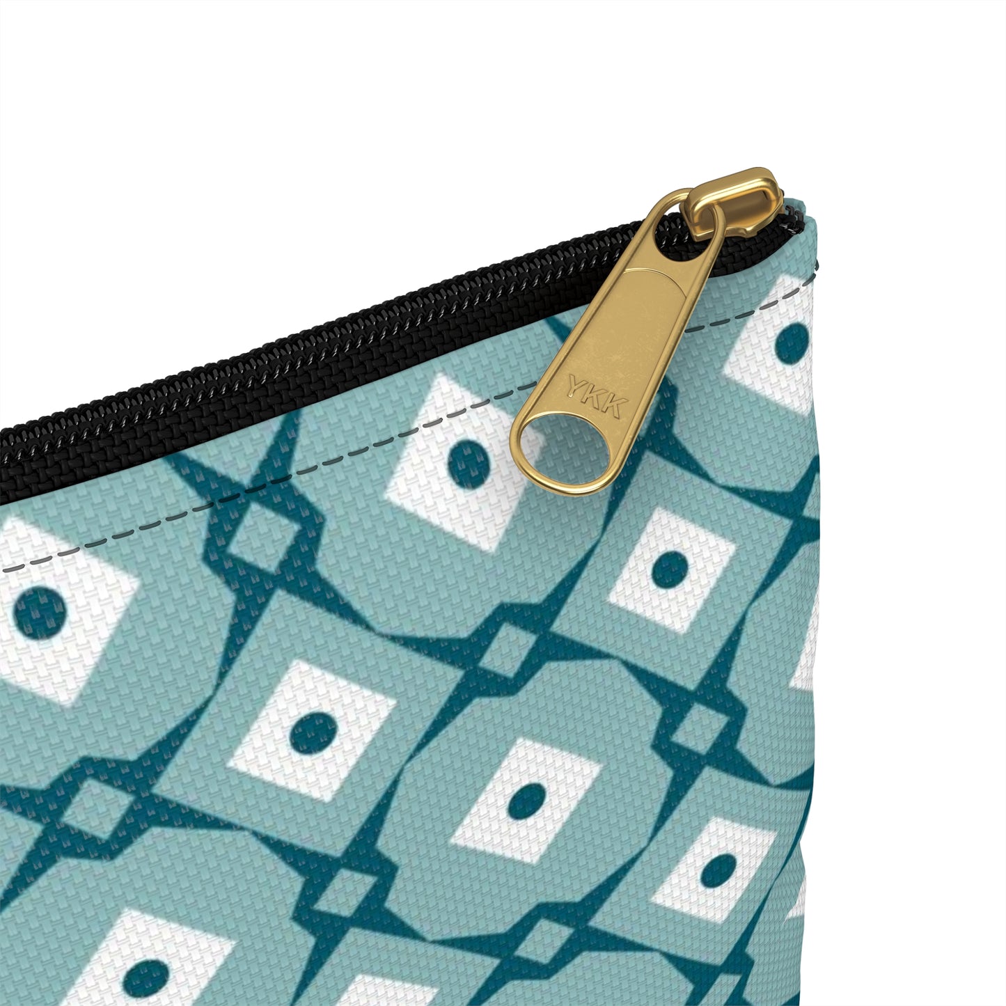 Teal Geometric Accessory Pouch