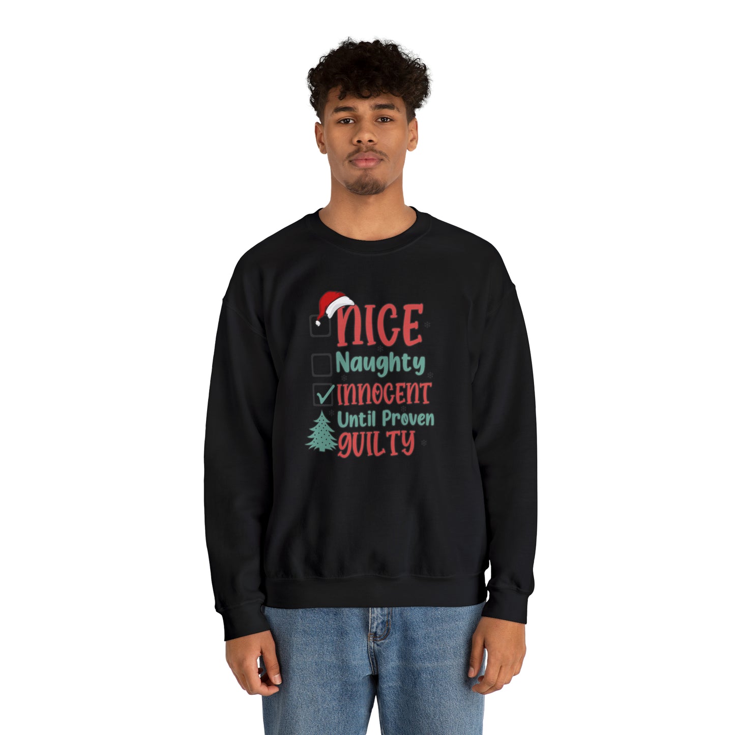 Innocent Until Proven Guilty Christmas Heavy Blend™ Crewneck Sweatshirt