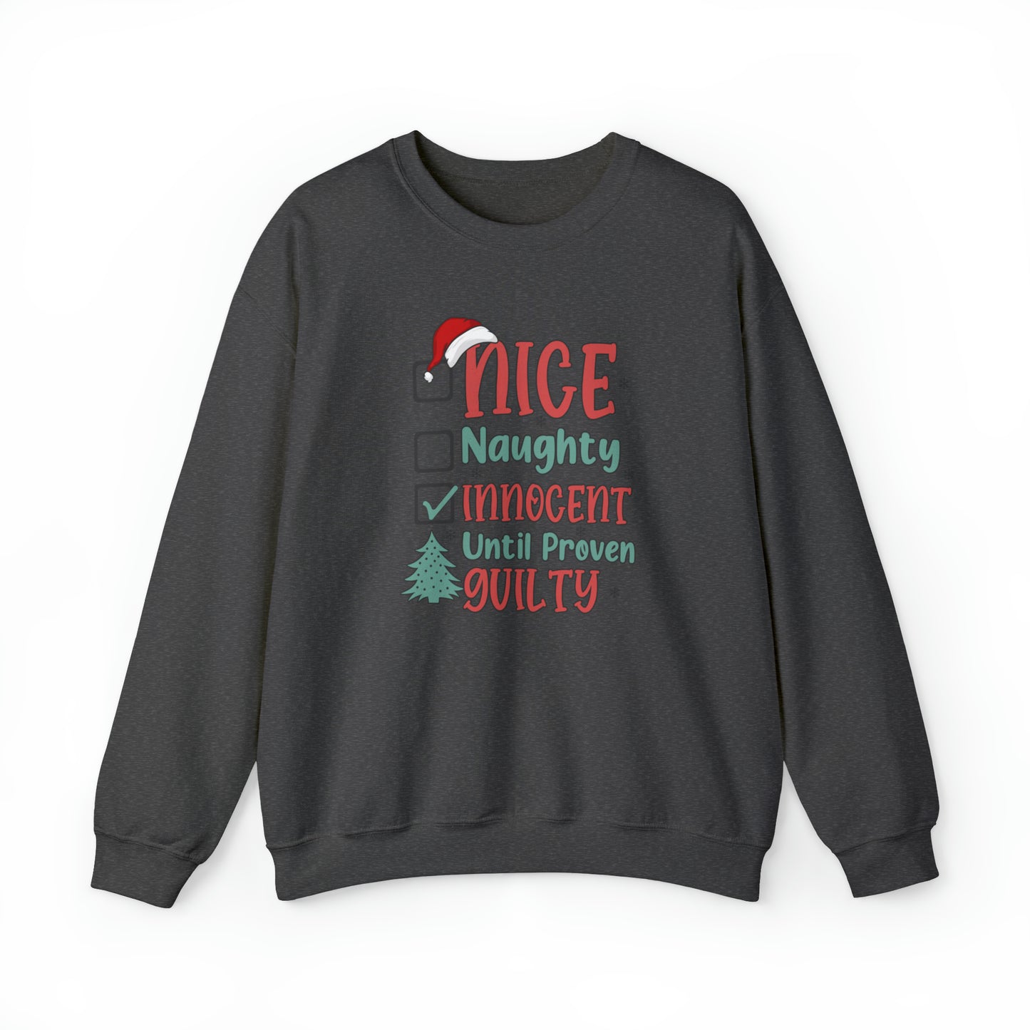 Innocent Until Proven Guilty Christmas Heavy Blend™ Crewneck Sweatshirt