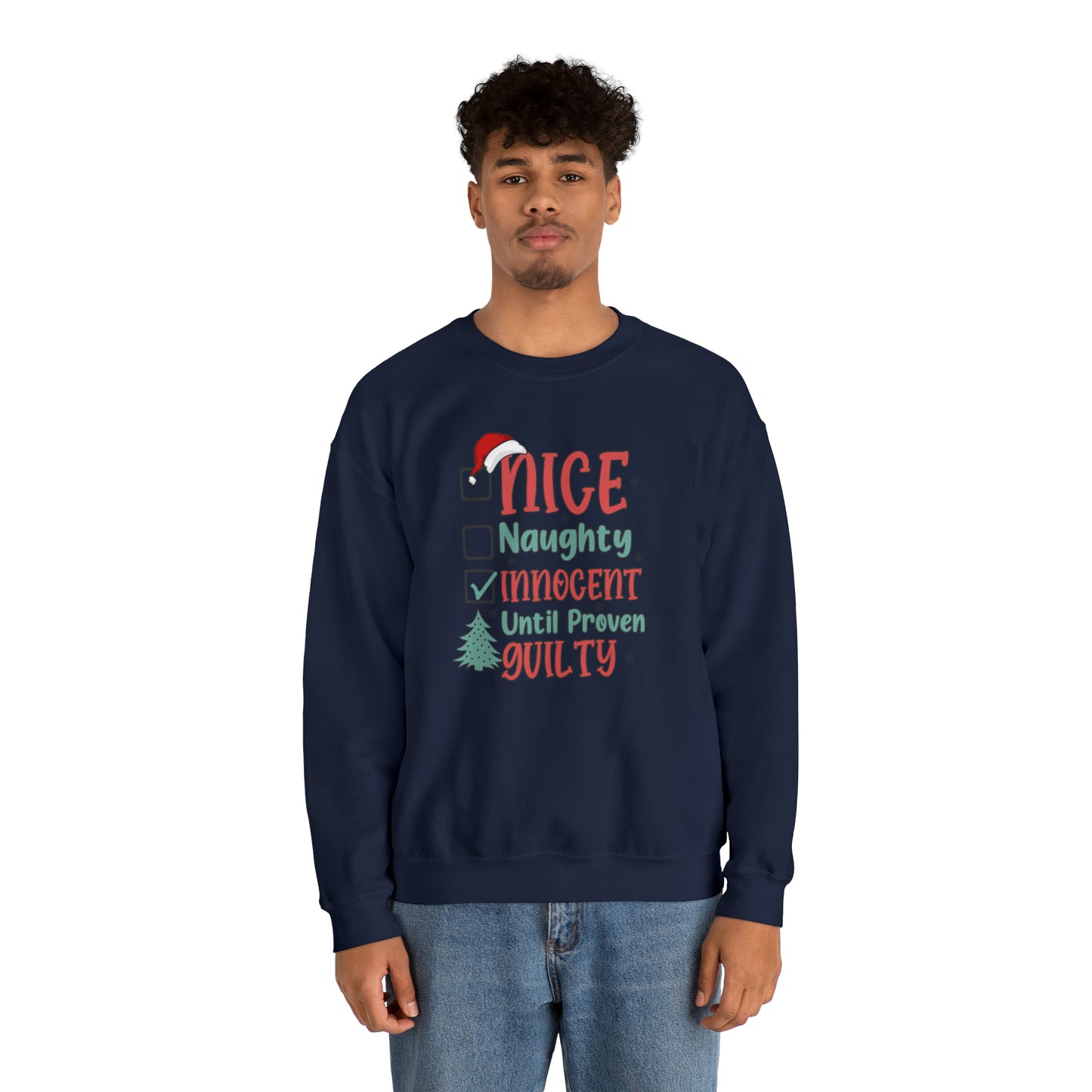 Innocent Until Proven Guilty Christmas Heavy Blend™ Crewneck Sweatshirt