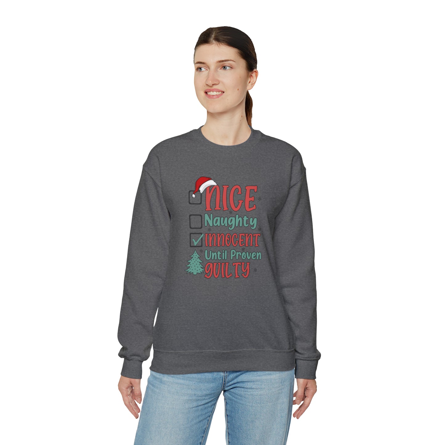 Innocent Until Proven Guilty Christmas Heavy Blend™ Crewneck Sweatshirt