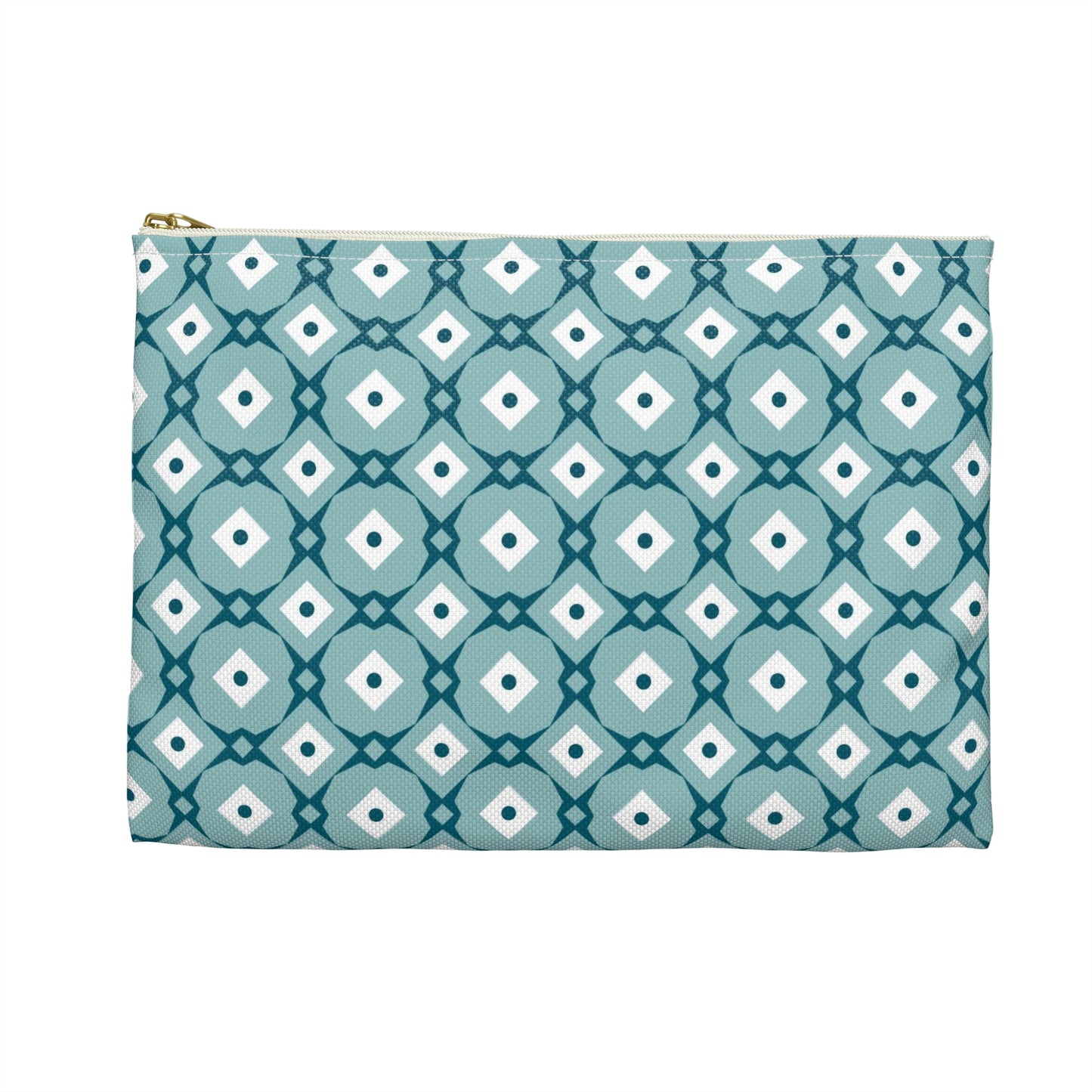 Teal Geometric Accessory Pouch
