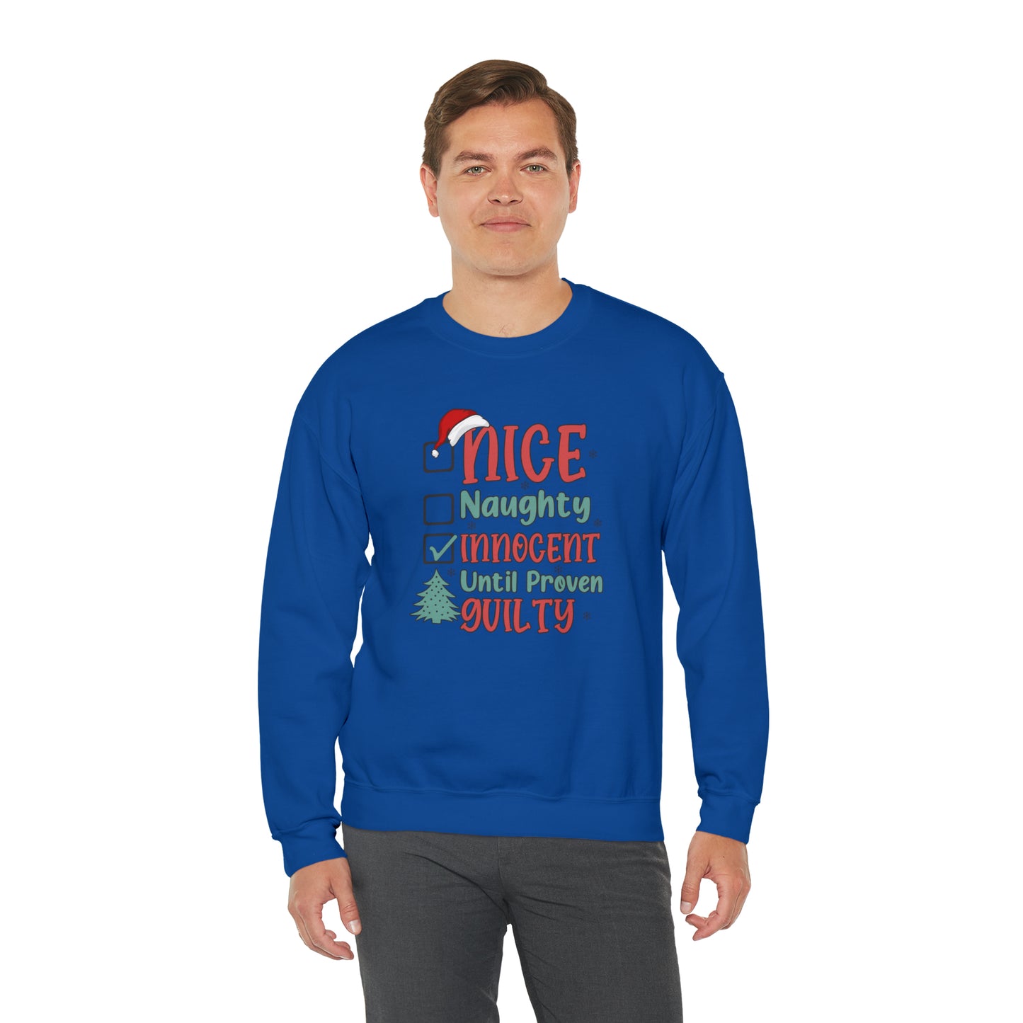 Innocent Until Proven Guilty Christmas Heavy Blend™ Crewneck Sweatshirt