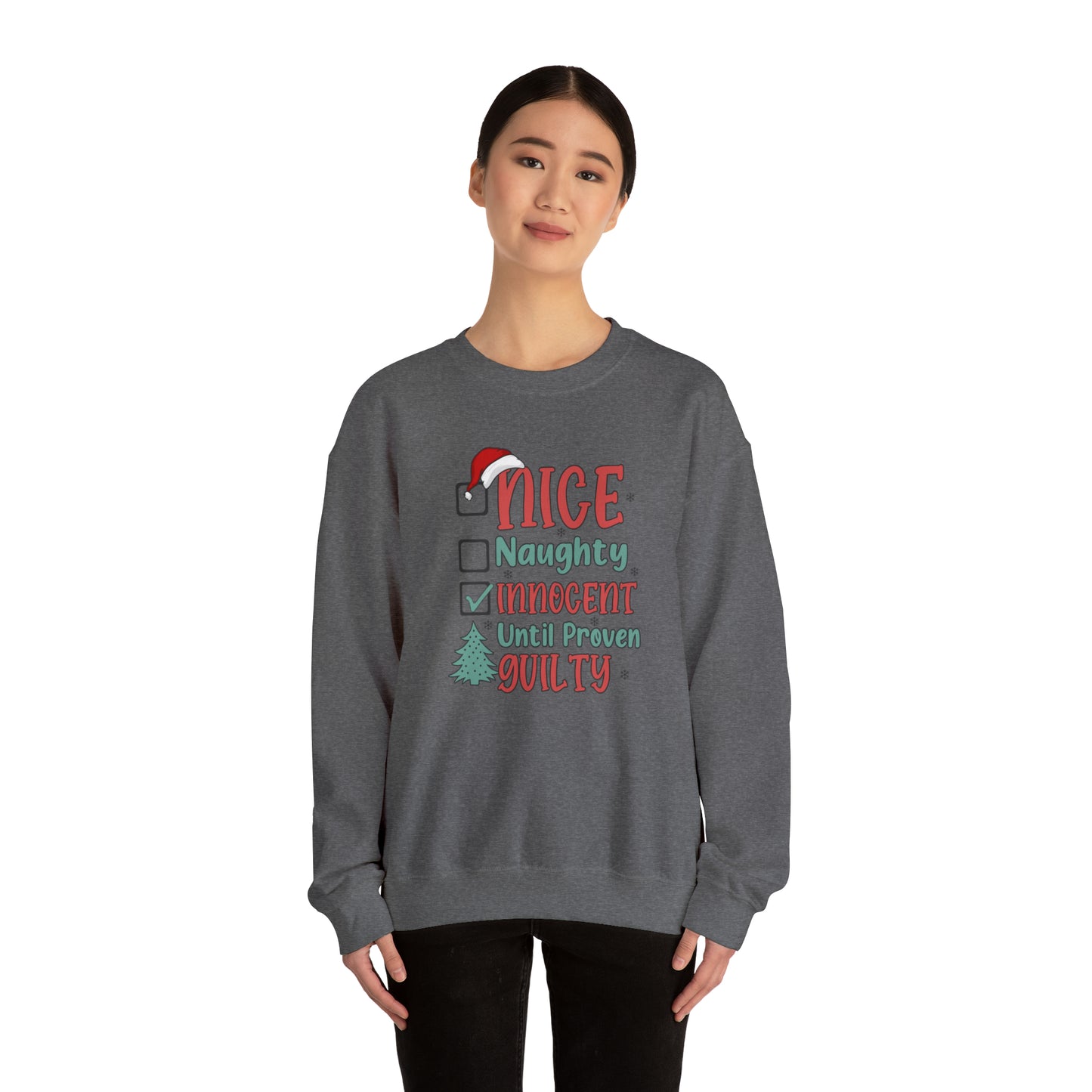 Innocent Until Proven Guilty Christmas Heavy Blend™ Crewneck Sweatshirt